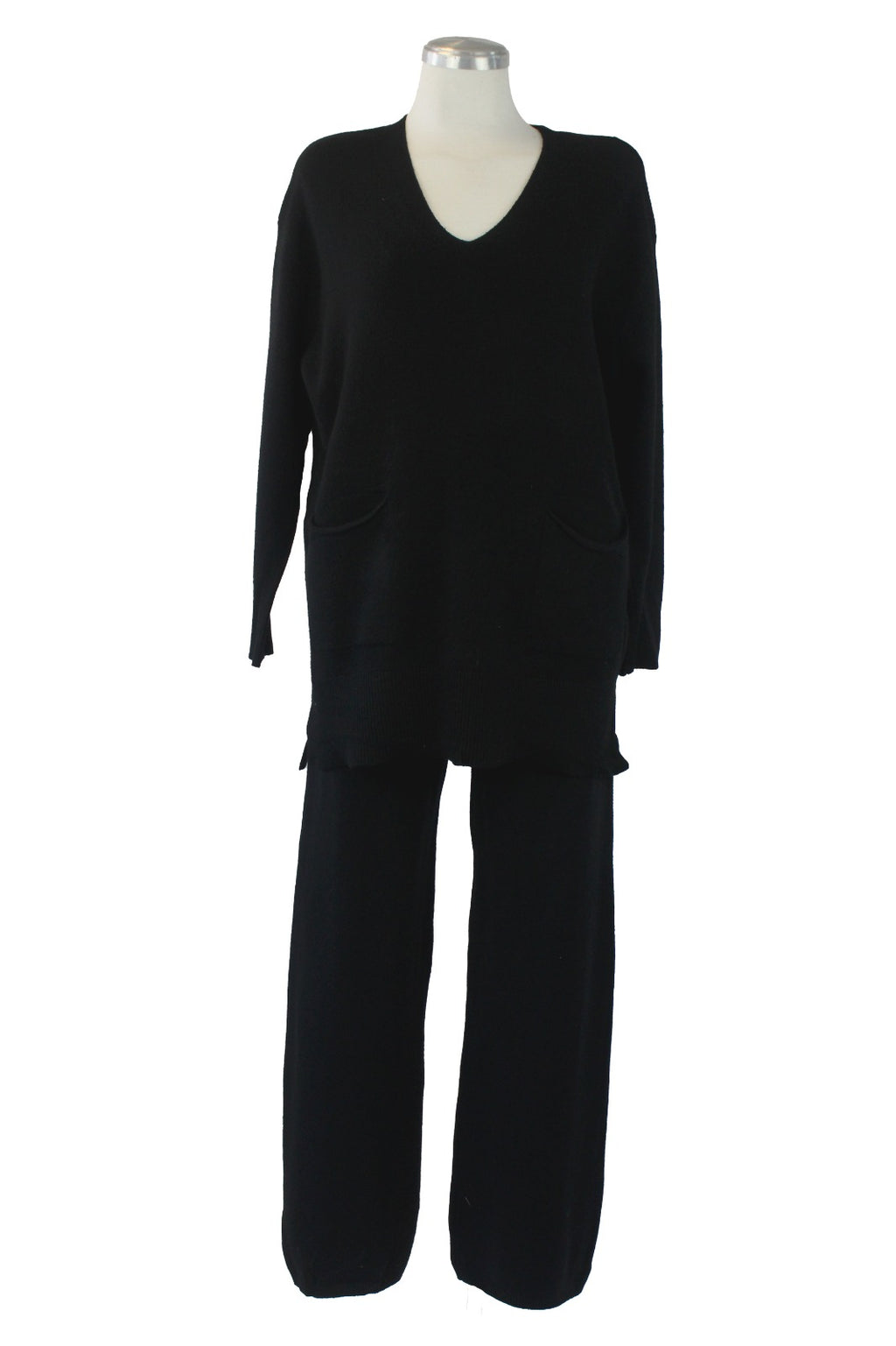 OJ-2668 Conjunto Suéter Liso con Bolsillos