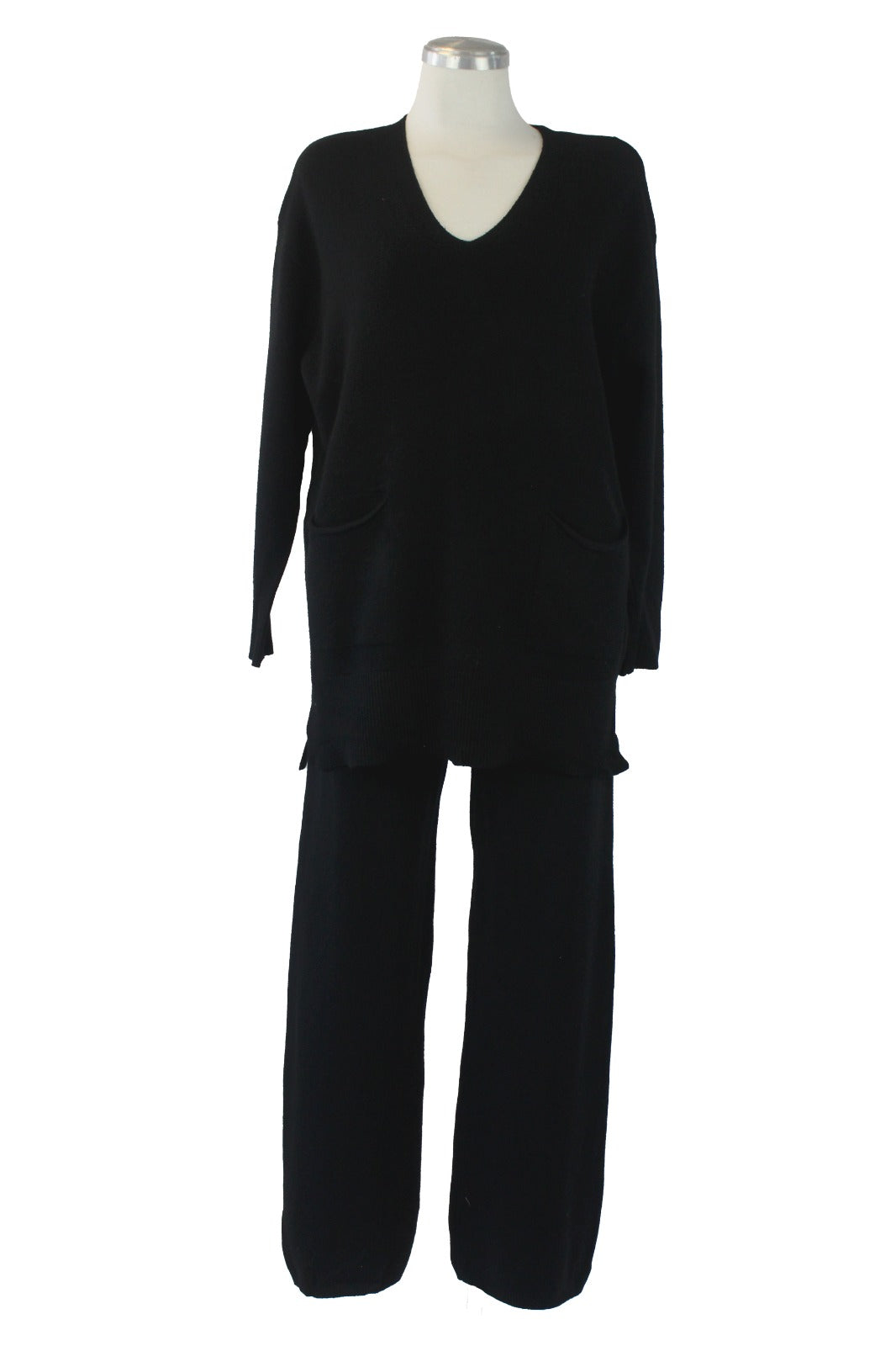 OJ-2668 Conjunto Suéter Liso con Bolsillos