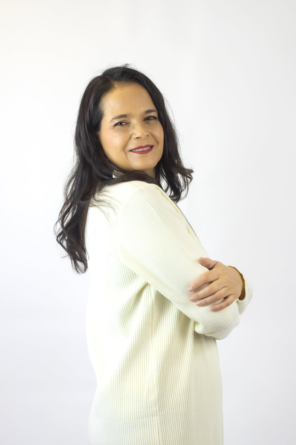 6092 Vestido Tipo Suéter Con Doble Cuello