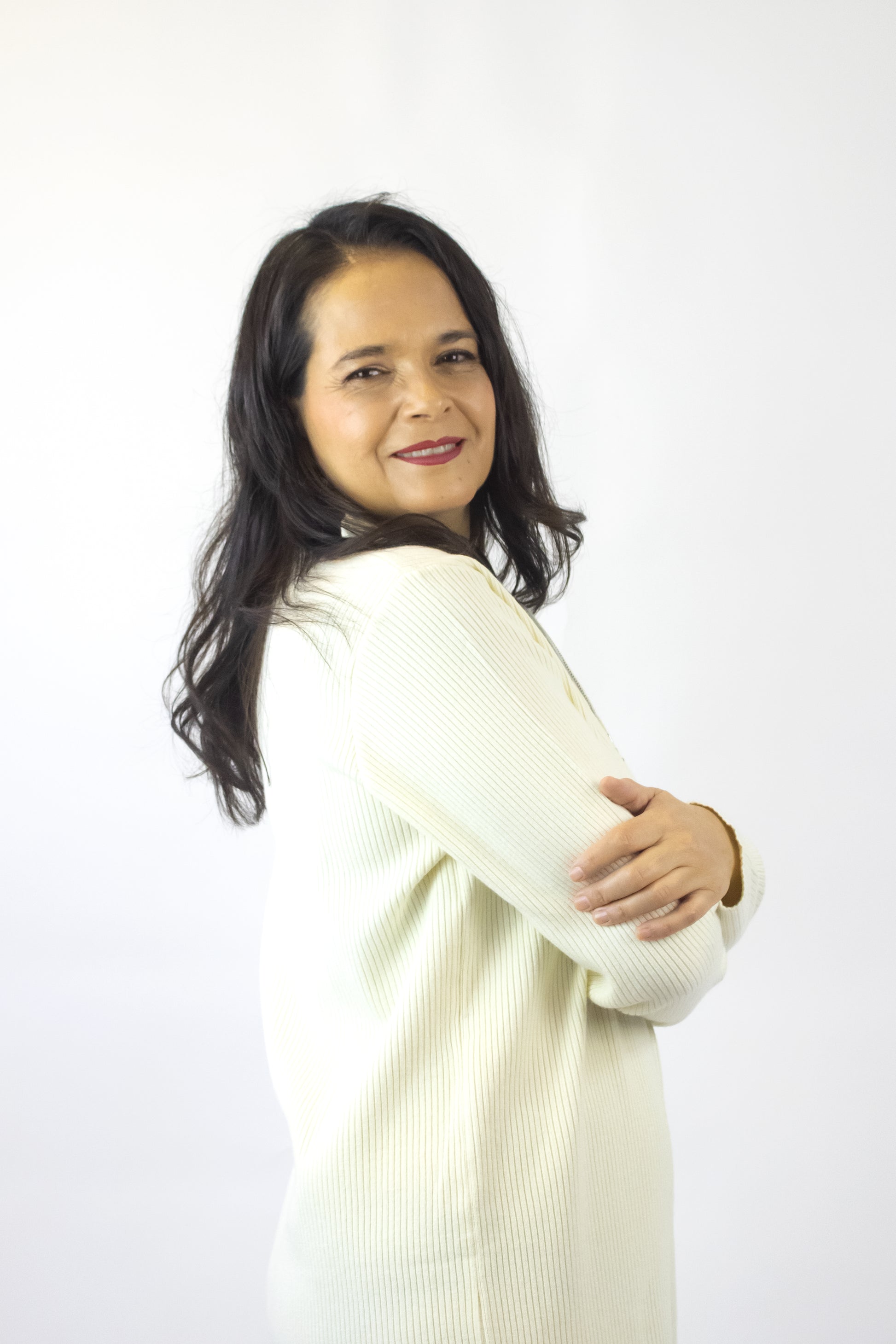 6092 Vestido Tipo Suéter Con Doble Cuello