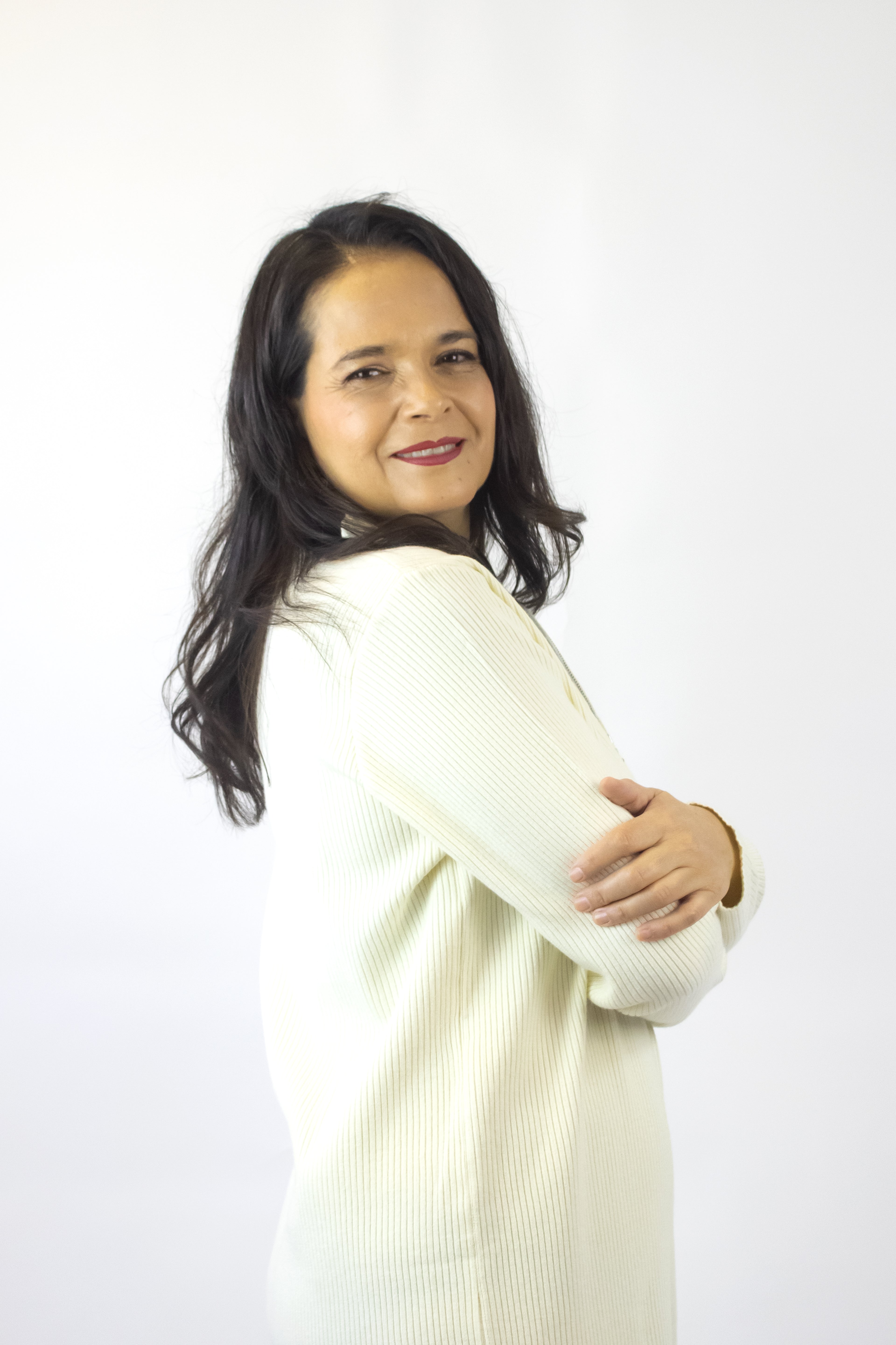 6092 Vestido Tipo Suéter Con Doble Cuello