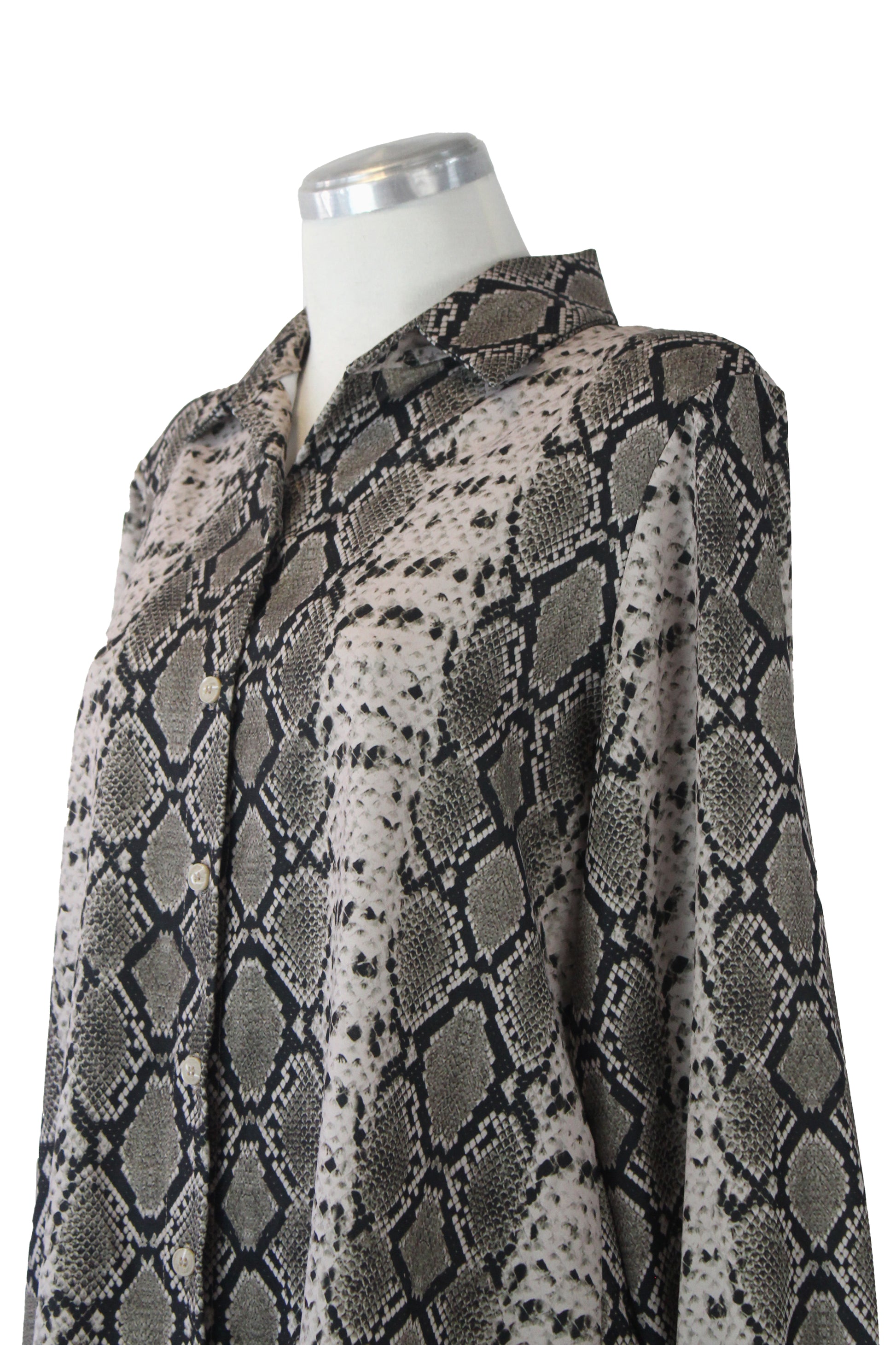 2658LVIJ Conjunto de Camisa con Pantalón Estampado de Serpiente