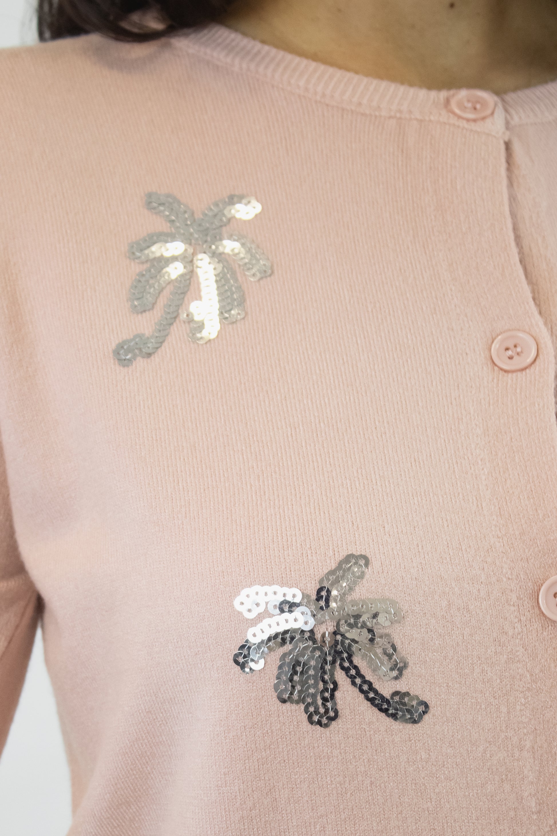 SQY-30042 Suéter con Palmeras de Lentejuelas