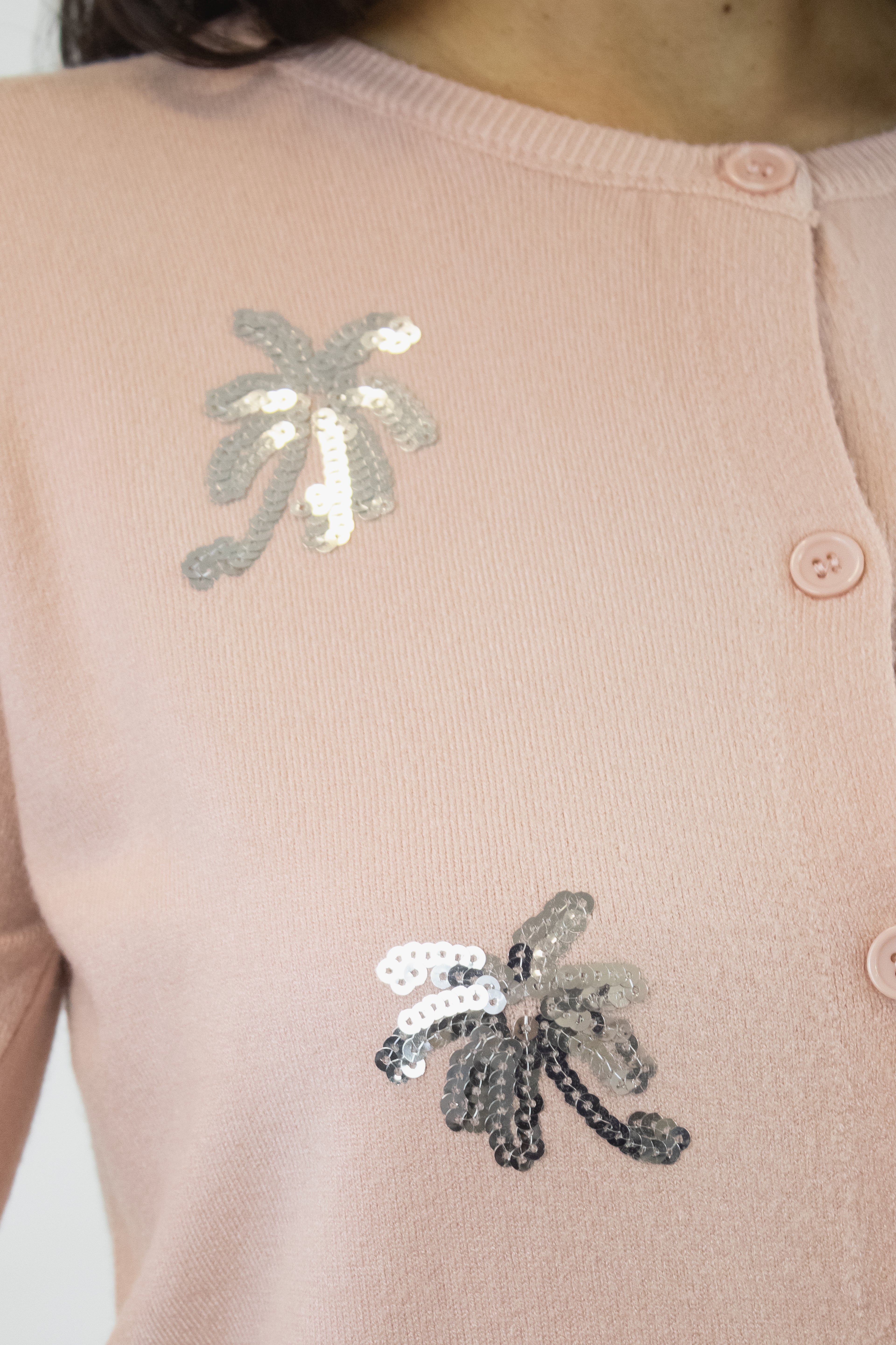 SQY-30042 Suéter con Palmeras de Lentejuelas