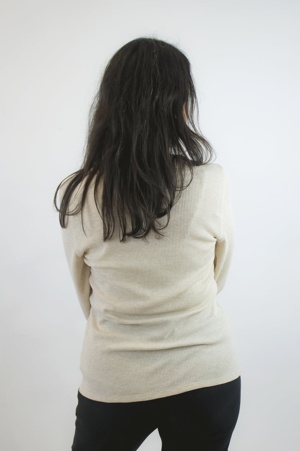 TT3636 Blusa Líneas Cruzadas Manga Larga