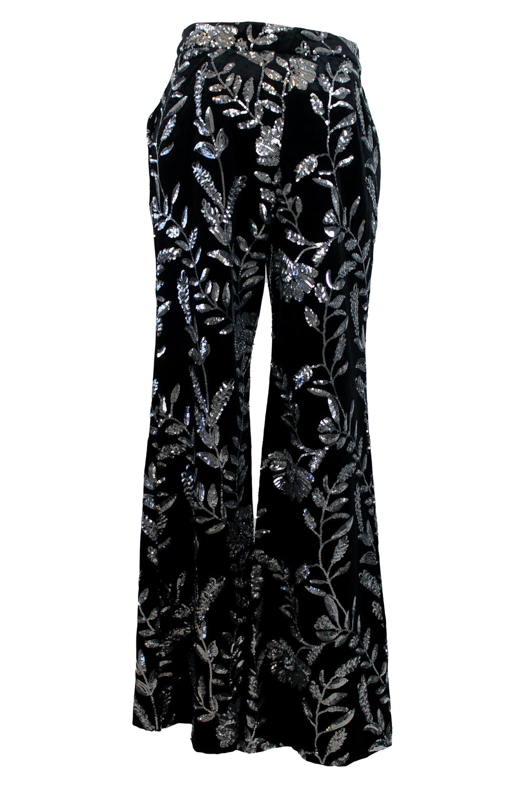 980035 Pantalon Aterciopelada Con Diseño De Lentejuelas