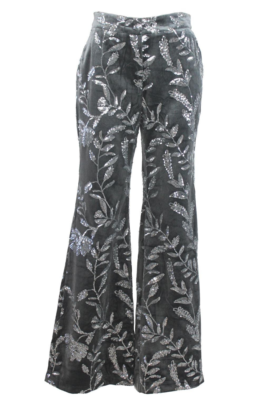 980035 Pantalon Aterciopelada Con Diseño De Lentejuelas
