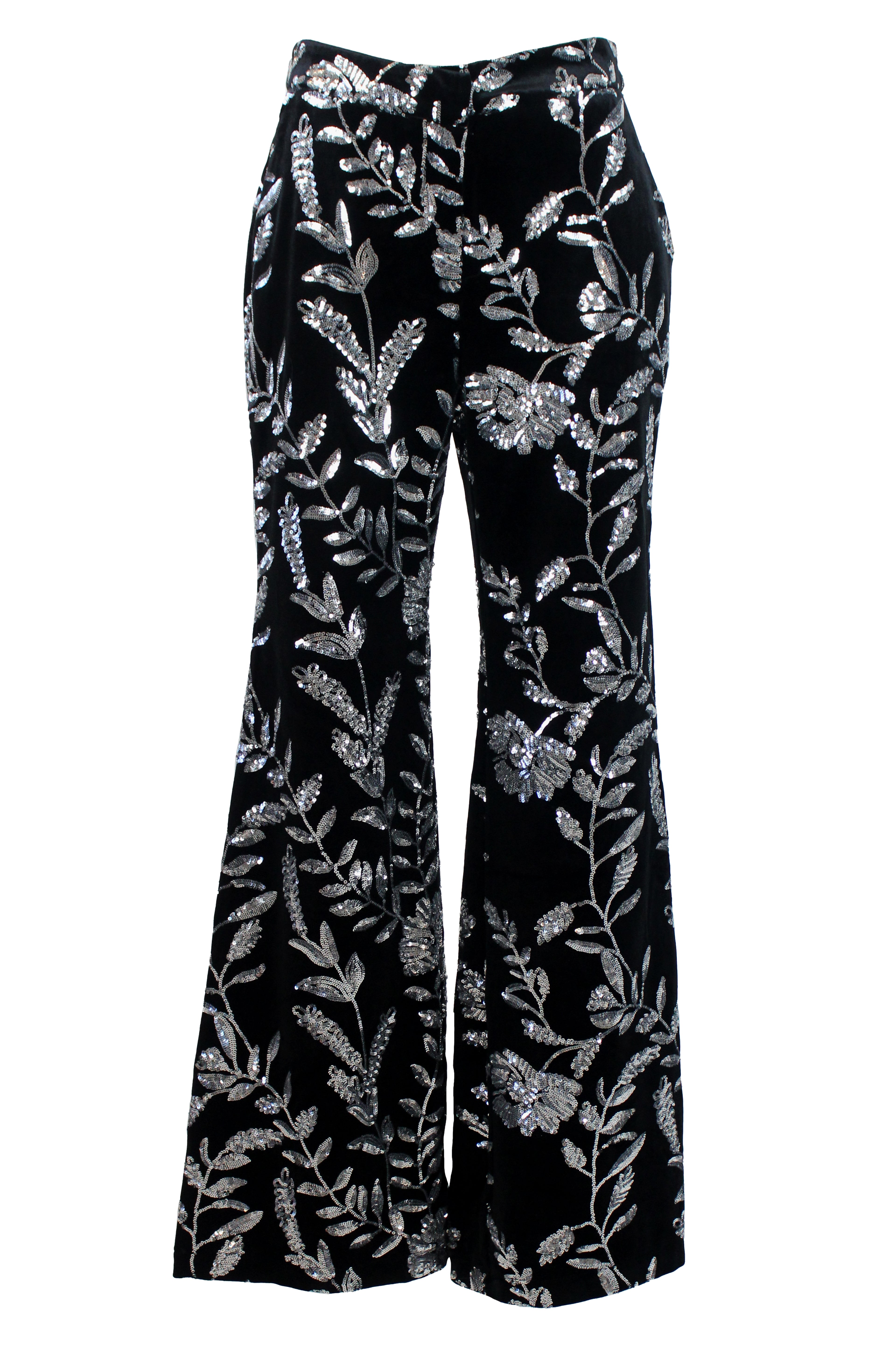 980035 Pantalon Aterciopelada Con Diseño De Lentejuelas