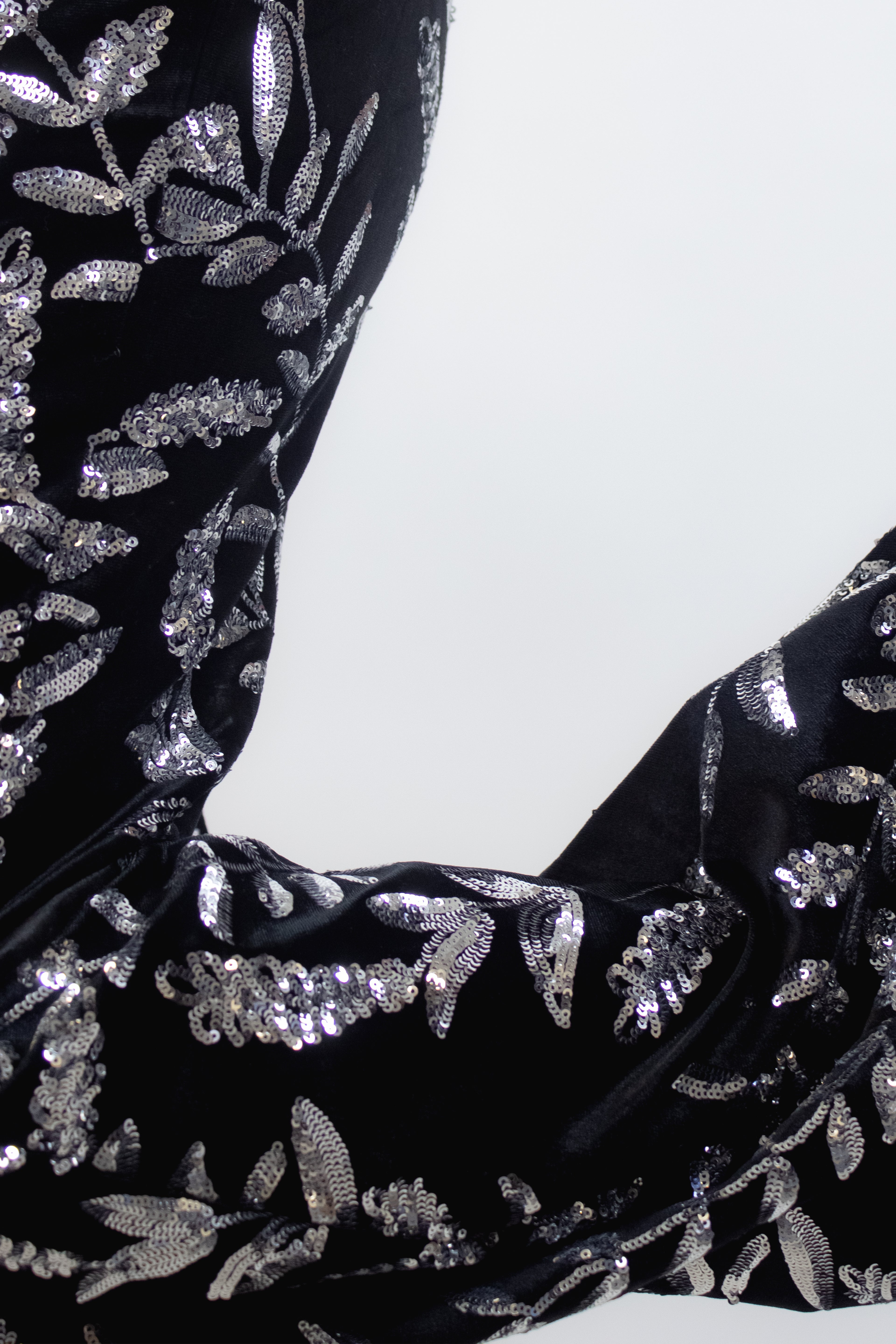 980035 Pantalon Aterciopelada Con Diseño De Lentejuelas