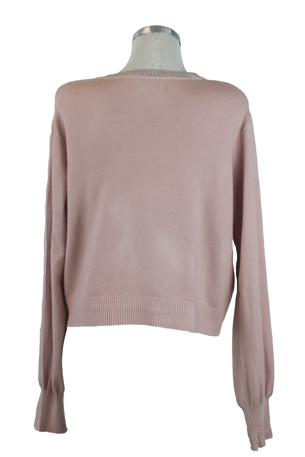 SQY-30045 Suéter con Cuello y Cierre de Brillos y Botón de Gancho