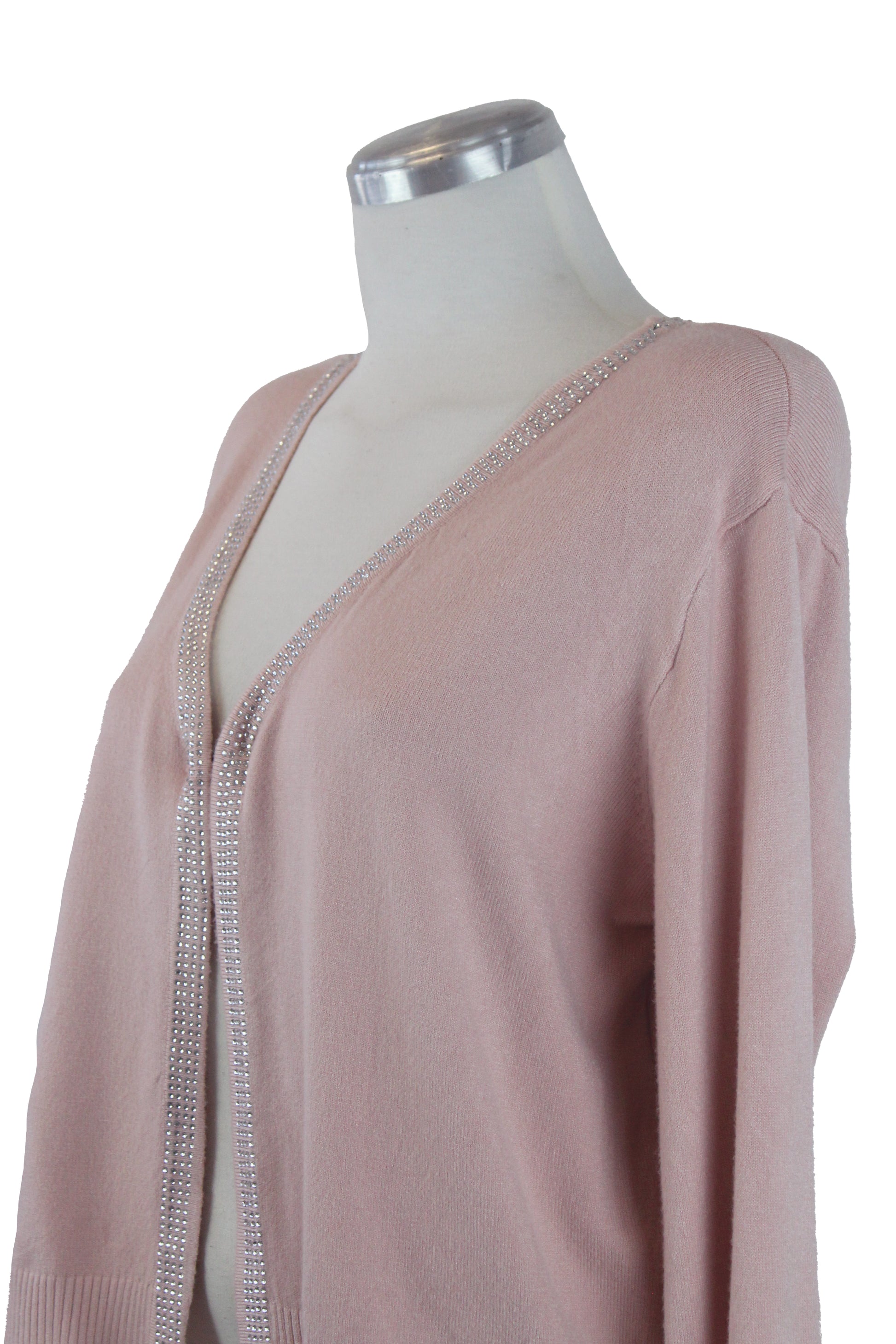 SQY-30045 Suéter con Cuello y Cierre de Brillos y Botón de Gancho