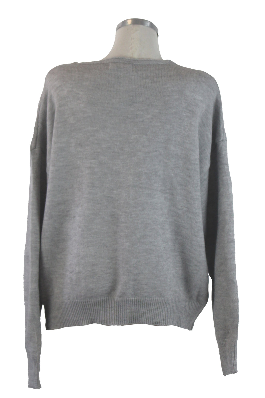 SQY30058 Suéter de Cuello V y Figuras de Brillos