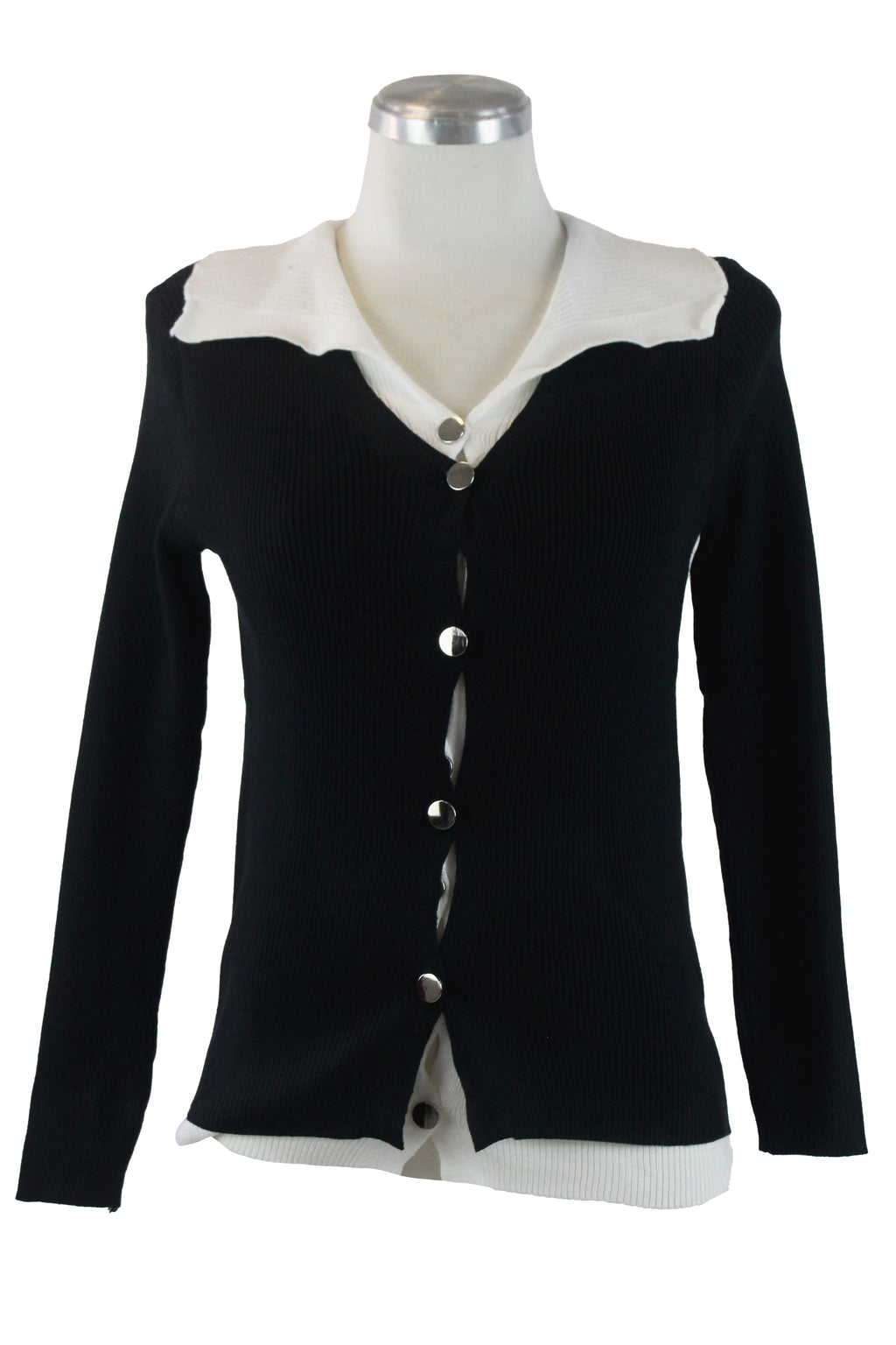 SQY-30046 Suéter Doble con Botones Dorados