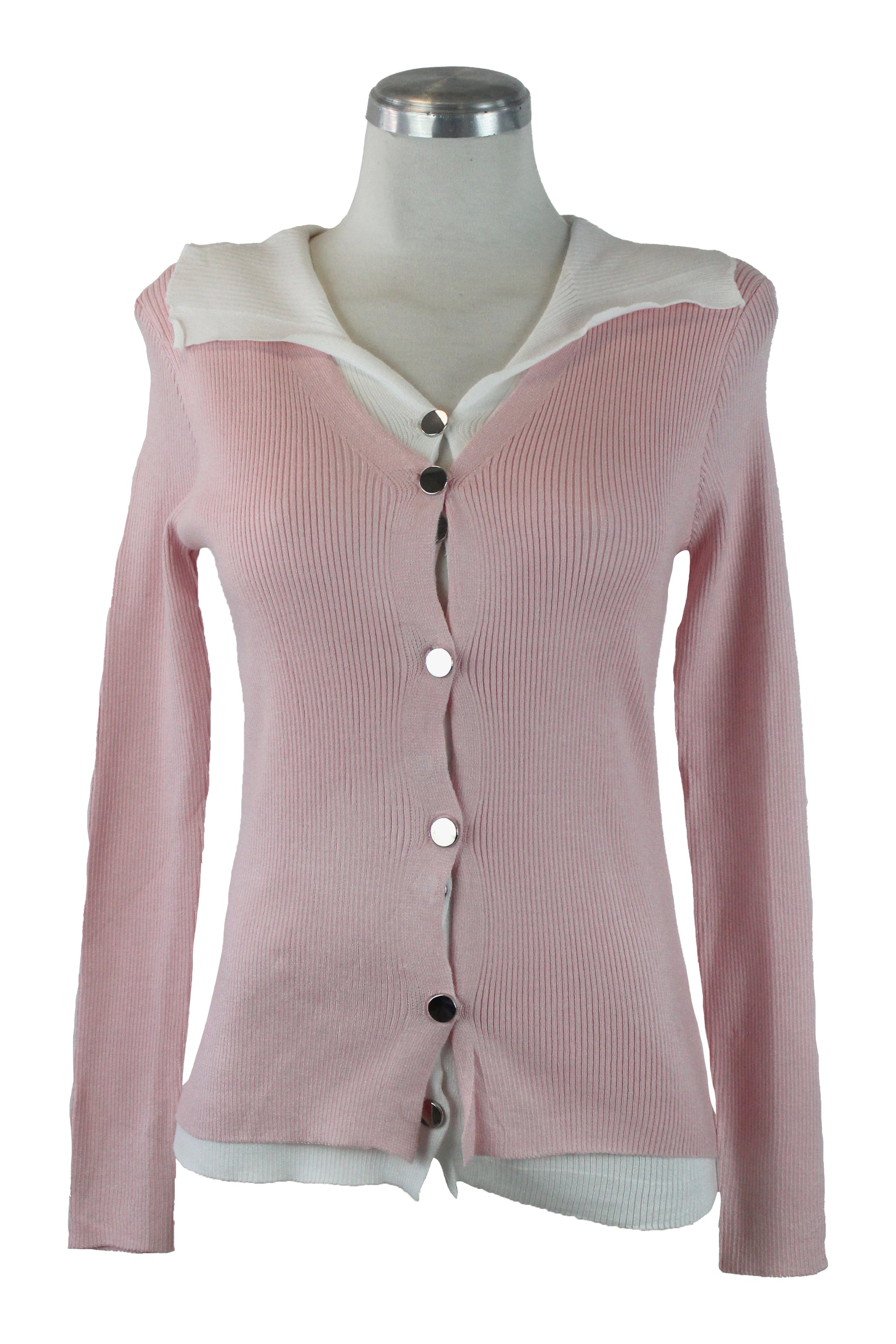 SQY-30046 Suéter Doble con Botones Dorados