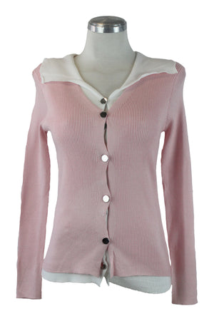 SQY-30046 Suéter Doble con Botones Dorados