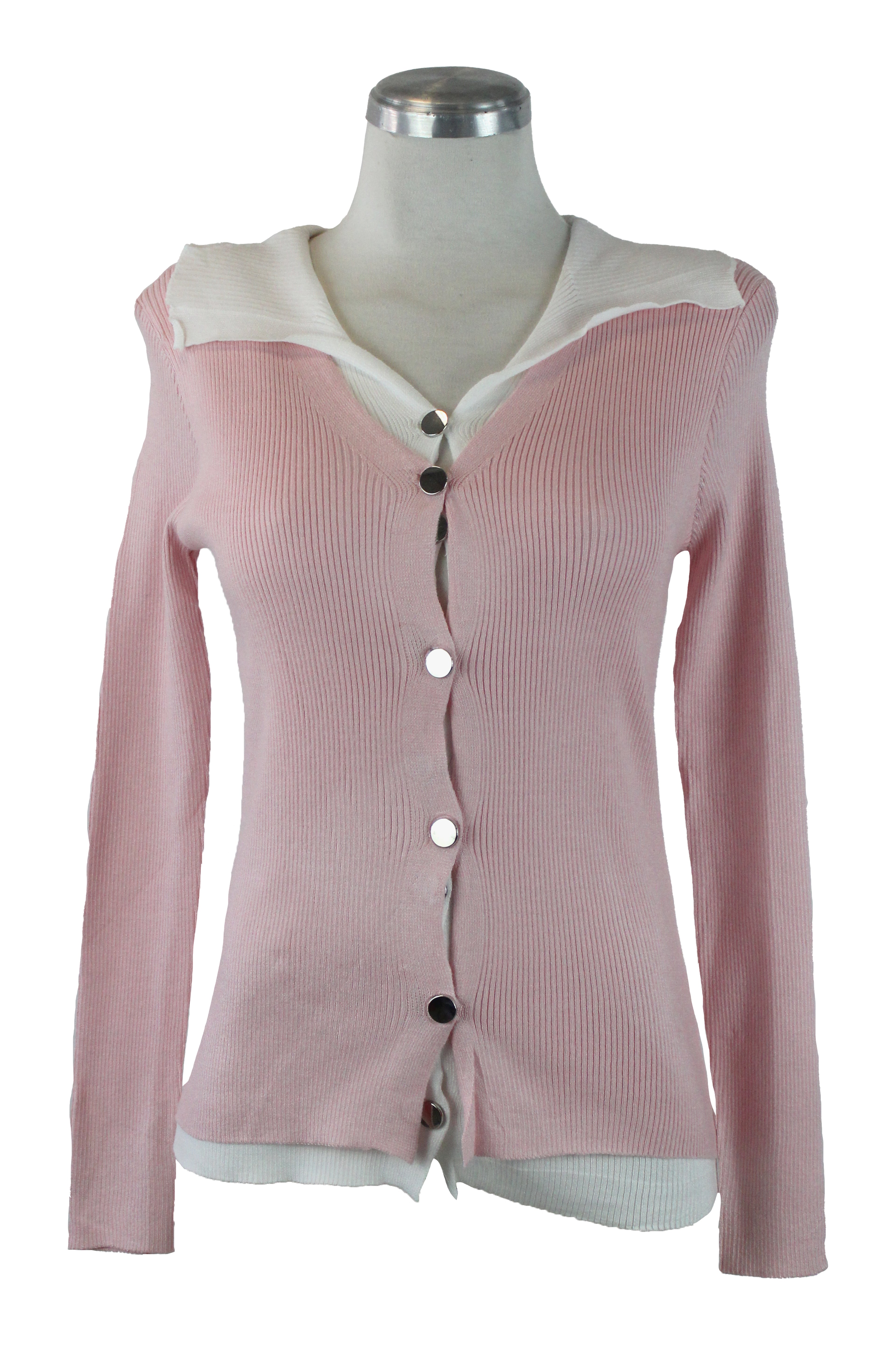 SQY-30046 Suéter Doble con Botones Dorados