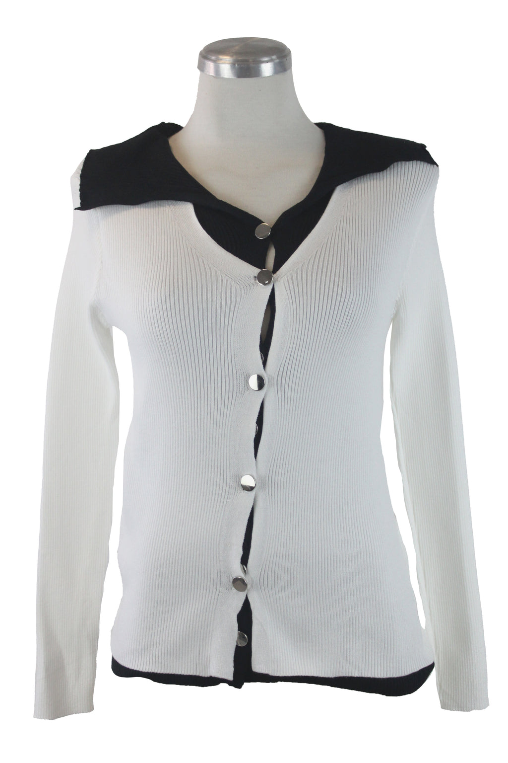 SQY-30046 Suéter Doble con Botones Dorados