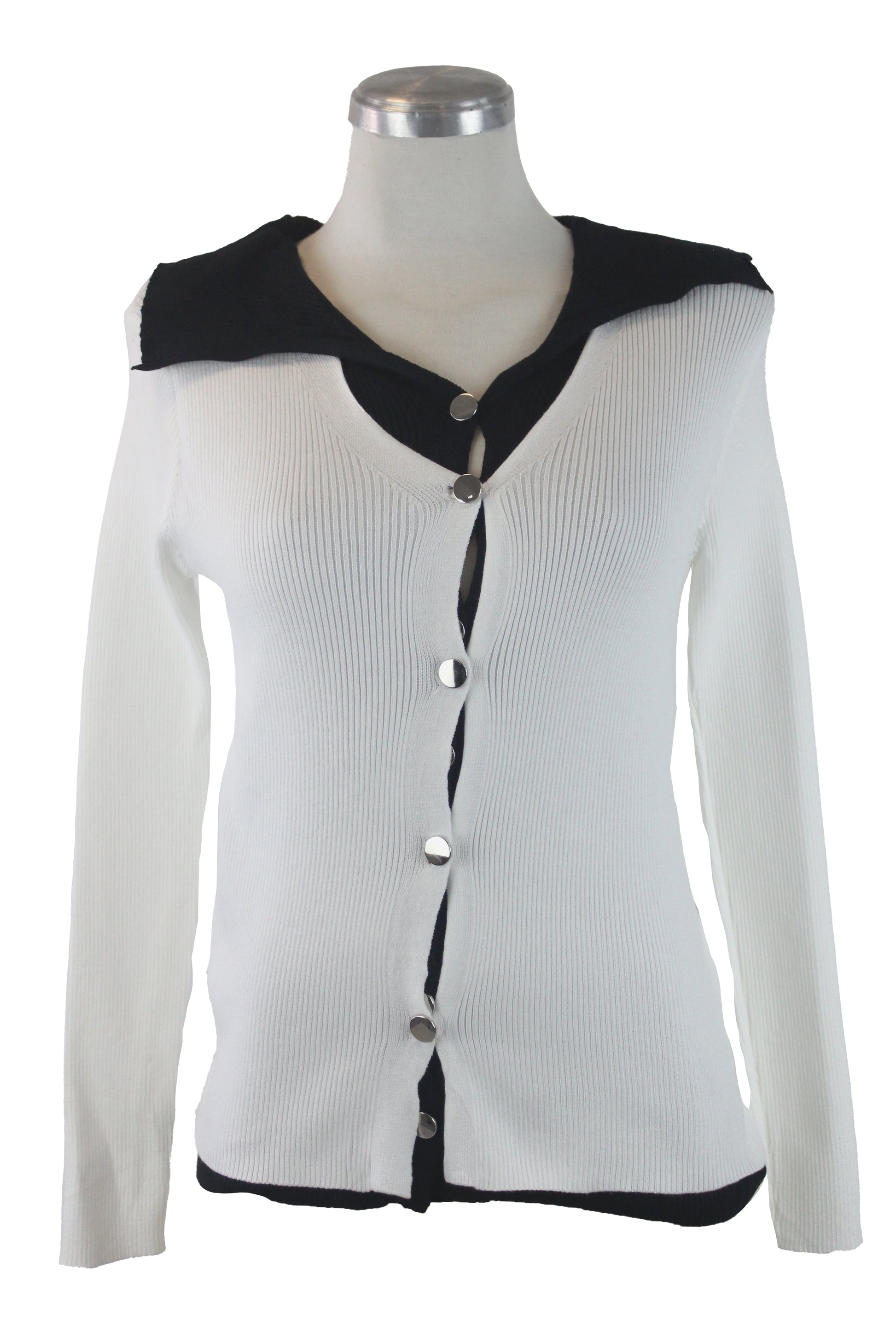 SQY-30046 Suéter Doble con Botones Dorados