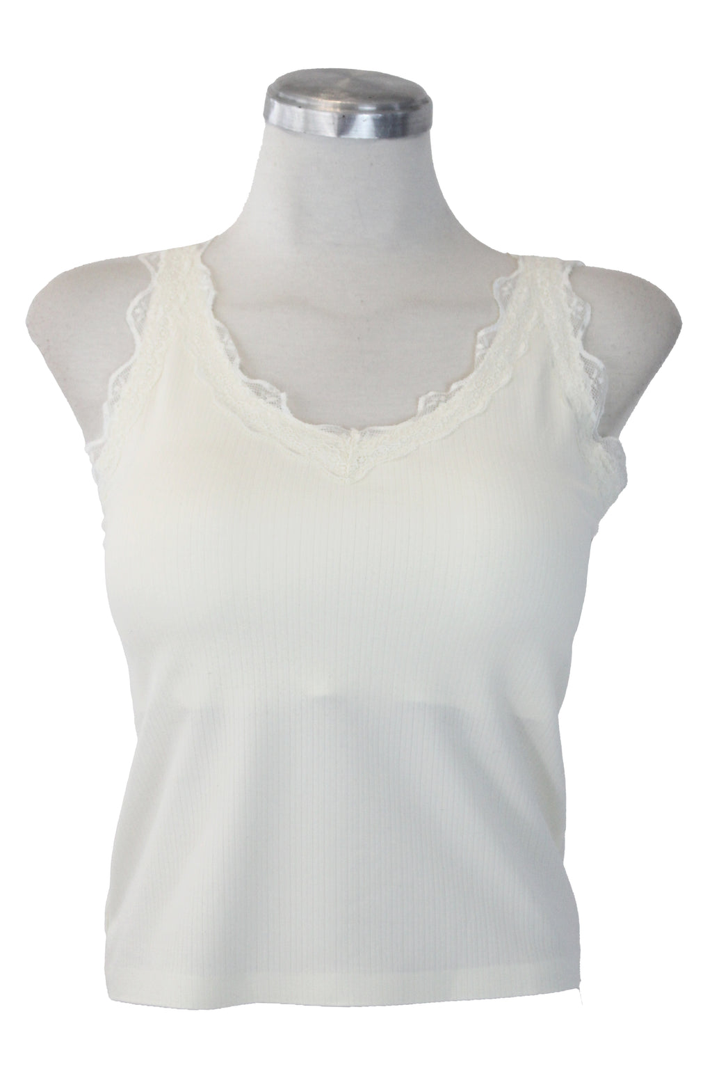 T3340 Blusa Básica con Borden Bordado y Copas