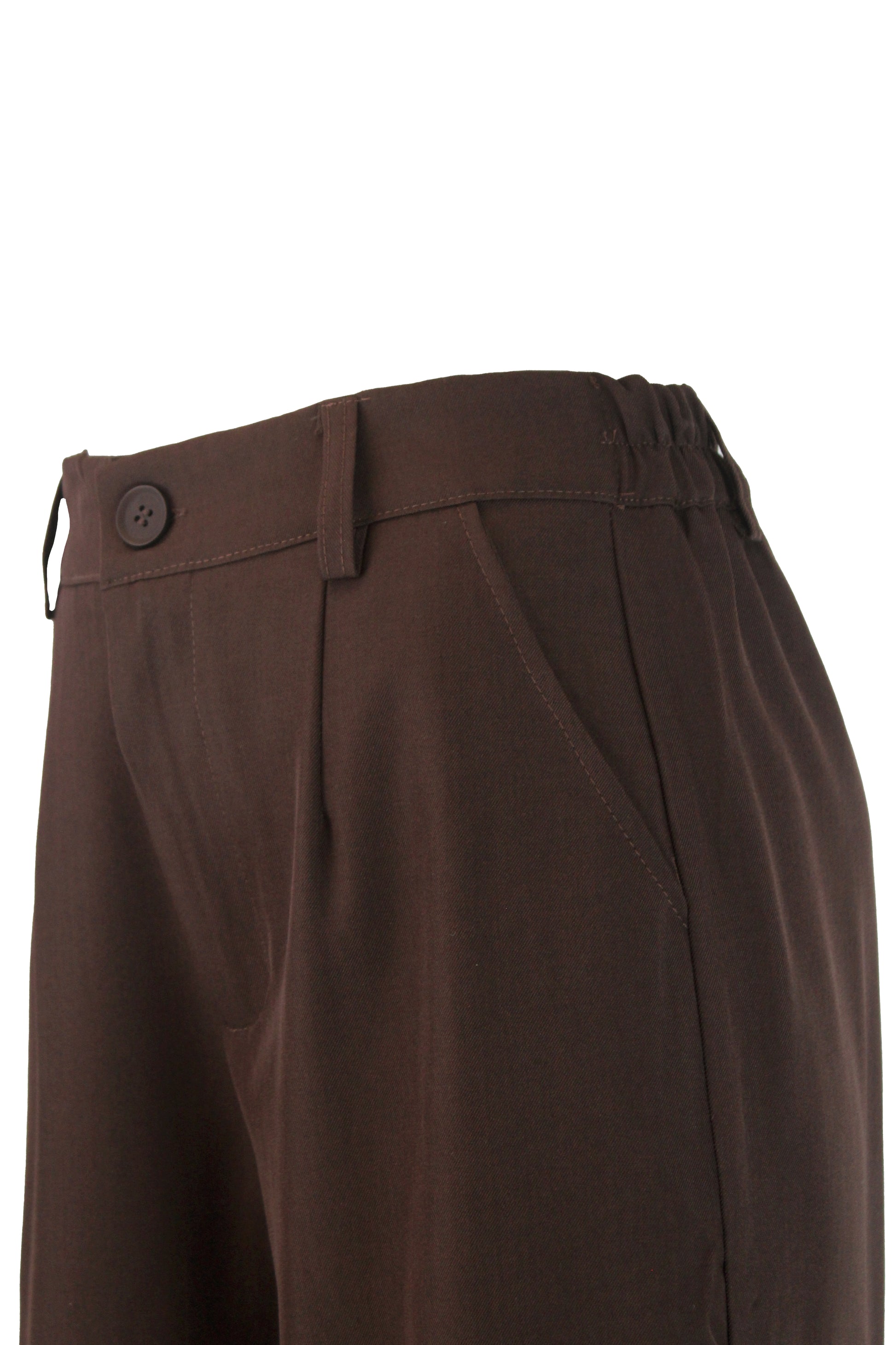 C277 Pantalón con Elástico Bordado de Flores a Los Lados