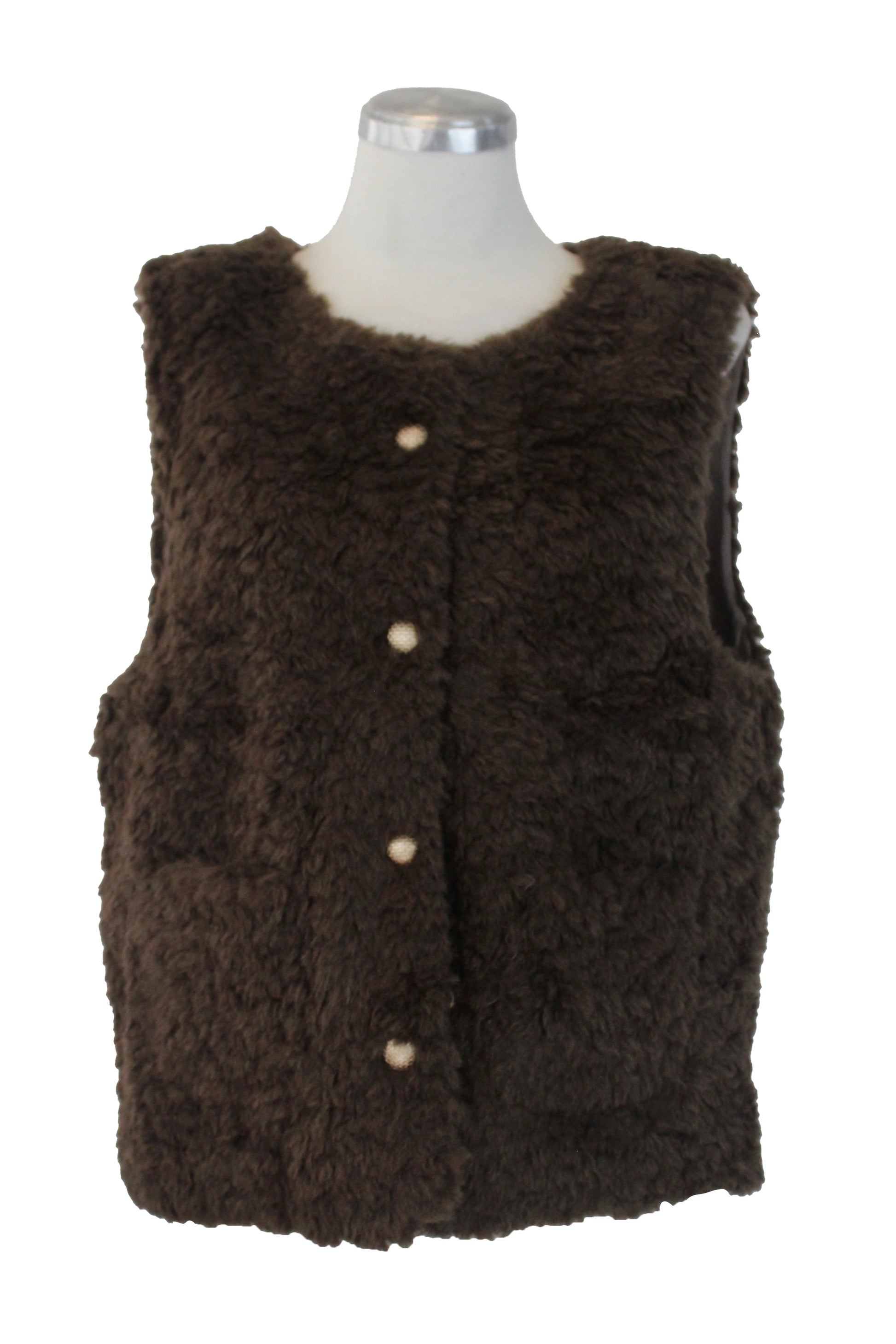 MB-1101 Chaleco Afelpado de Peluche con Botones de Canasta