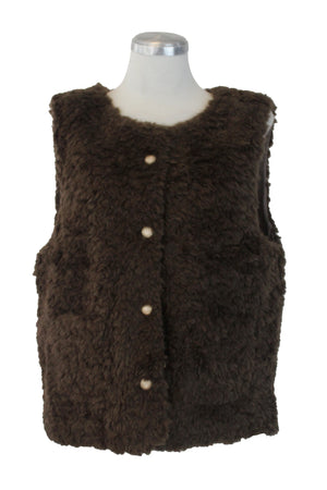 MB-1101 Chaleco Afelpado de Peluche con Botones de Canasta