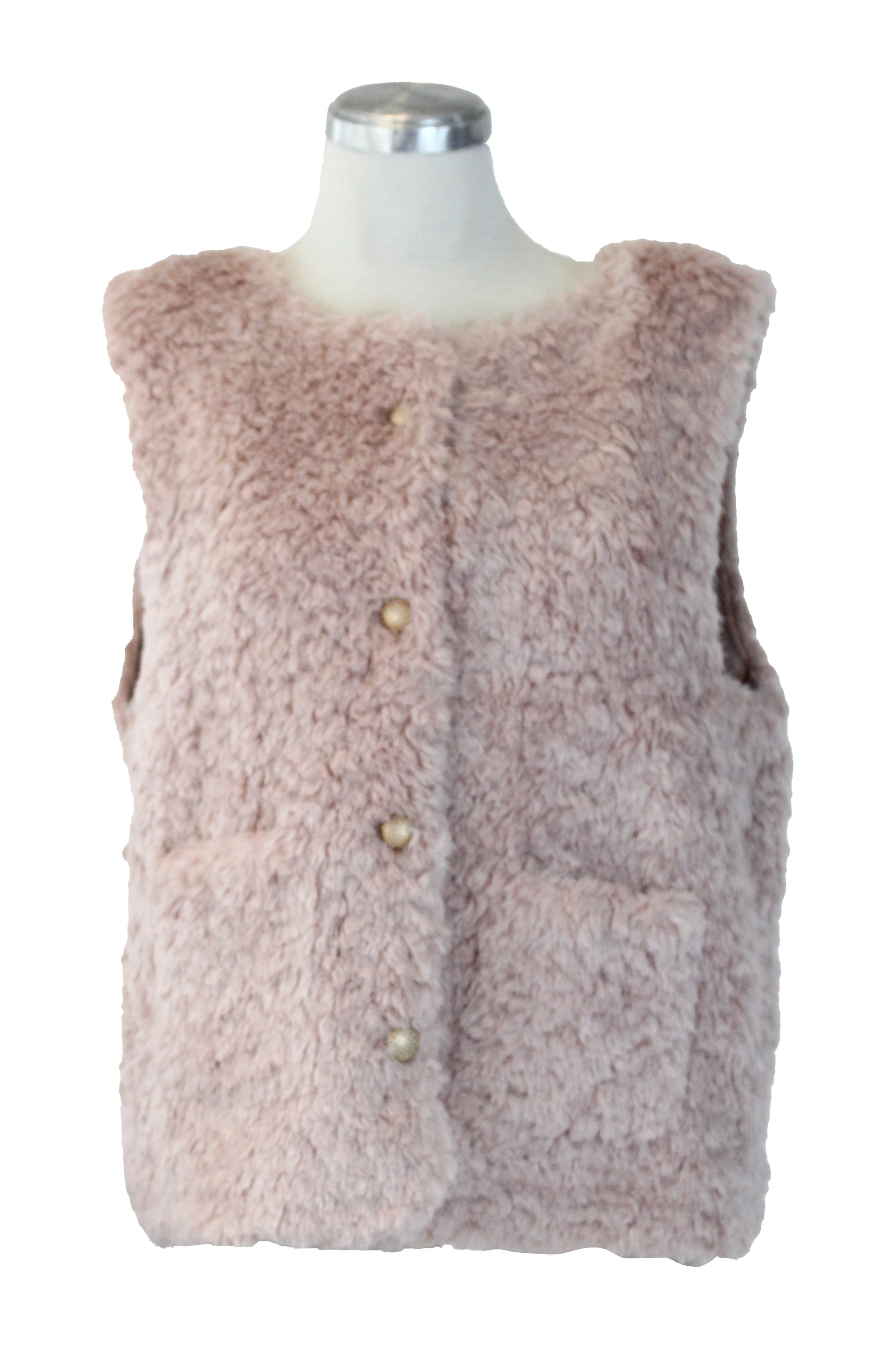 MB-1101 Chaleco Afelpado de Peluche con Botones de Canasta