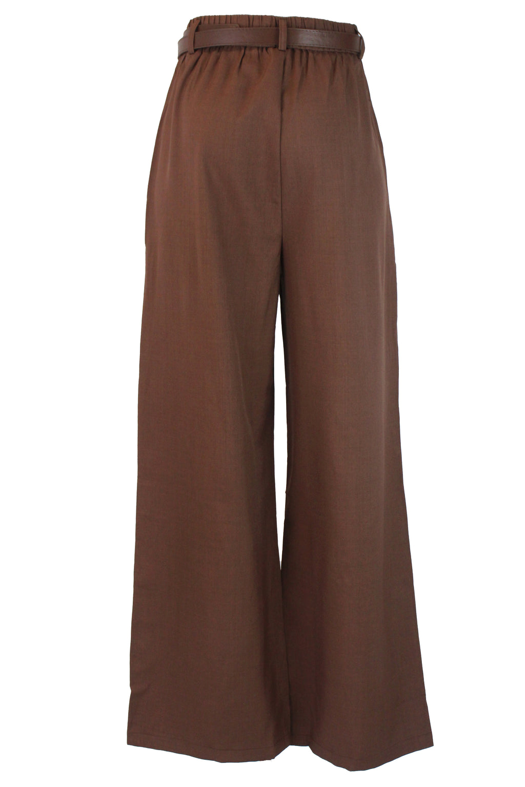 D25822 Pantalón Pierna Ancha Cinto Hebilla de Concha