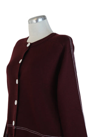 H967 Conjuto Tipo Suéter con Falda Bordes con Doble Raya