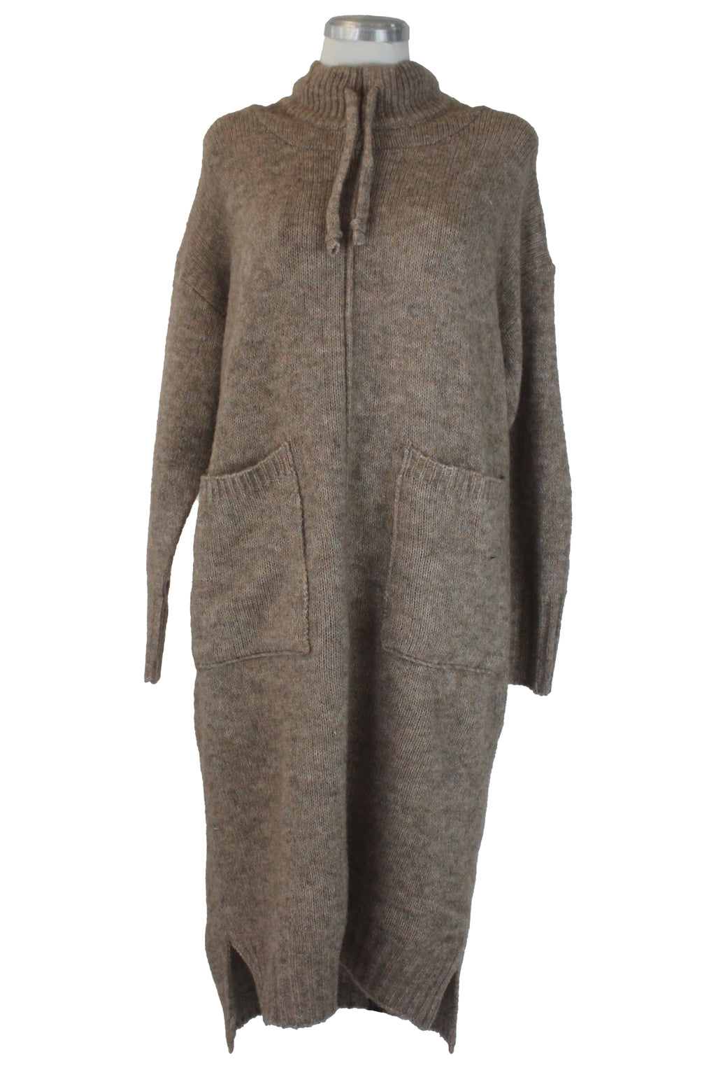 DH91019 Vestido Largo Tipo Suéter Cuello de Tortuga