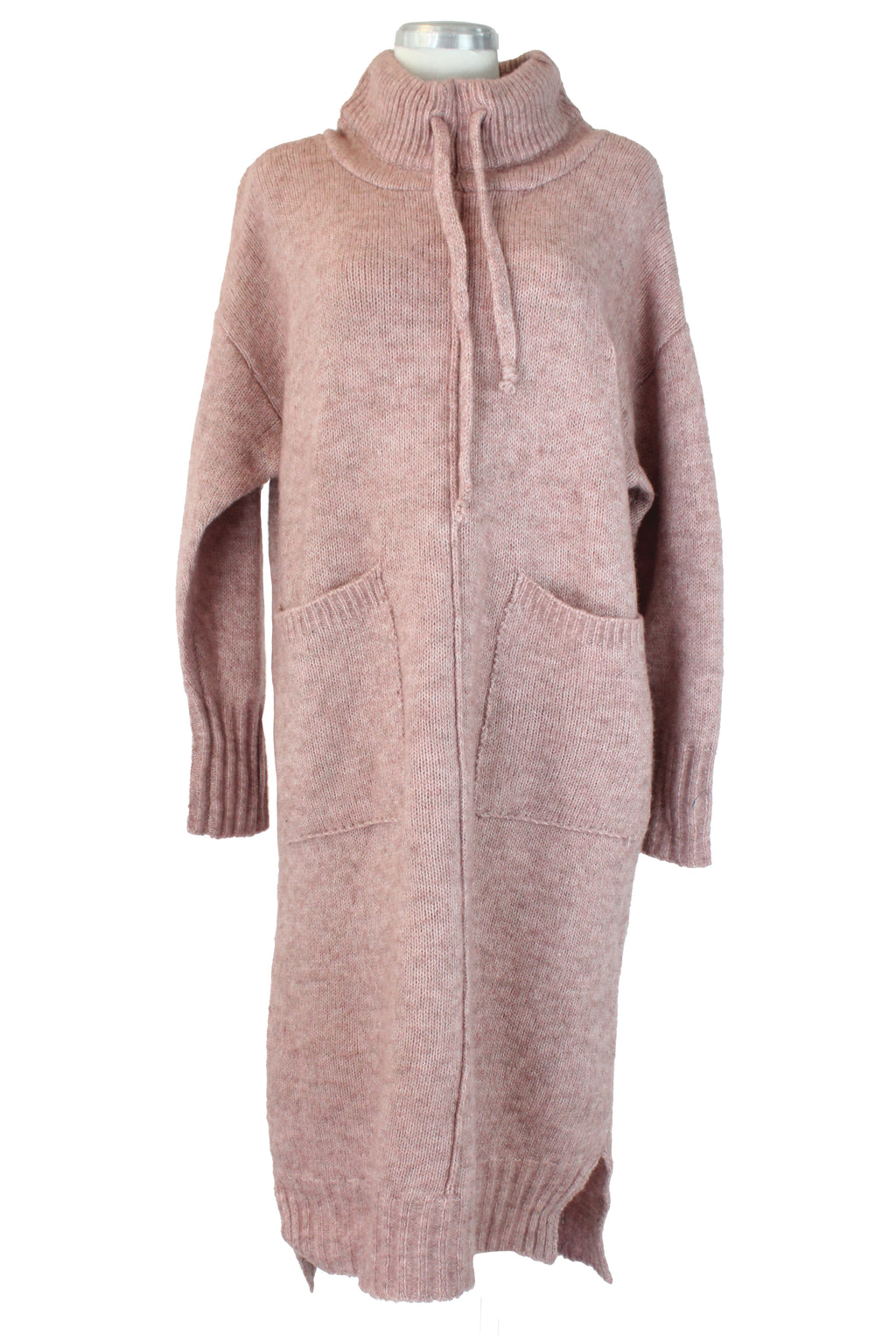 DH91019 Vestido Largo Tipo Suéter Cuello de Tortuga