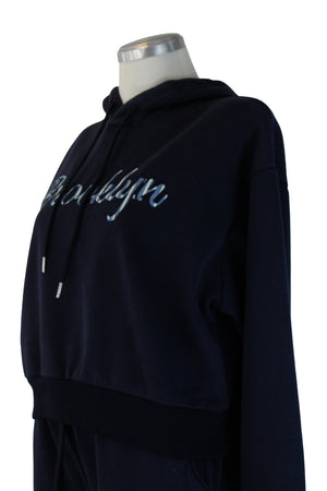 GX-3K959 Conjunto de Sueter con Letras Rayadas Brooklyn