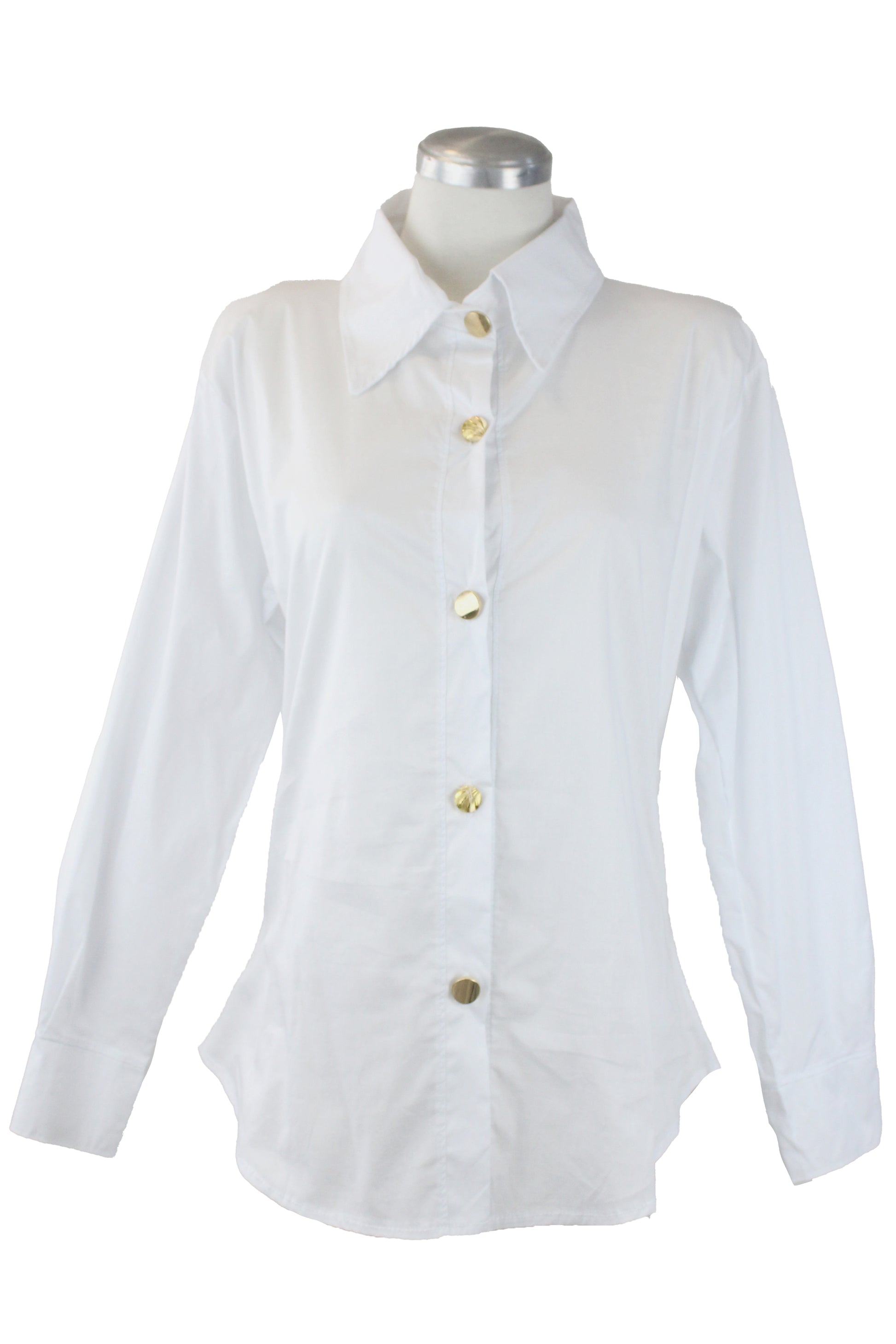 25362 Camisa Corta Cuello Sport Botones Dorados