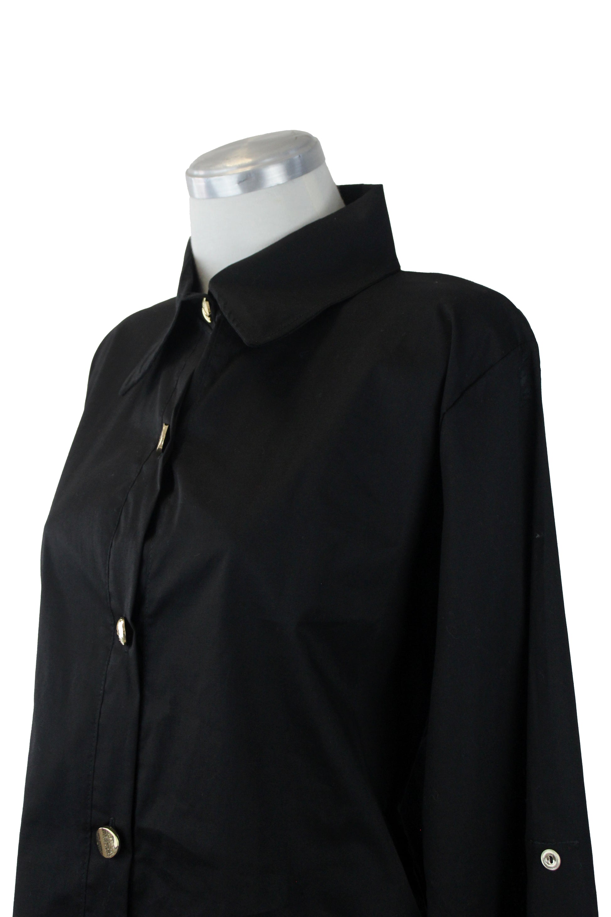 25362 Camisa Corta Cuello Sport Botones Dorados