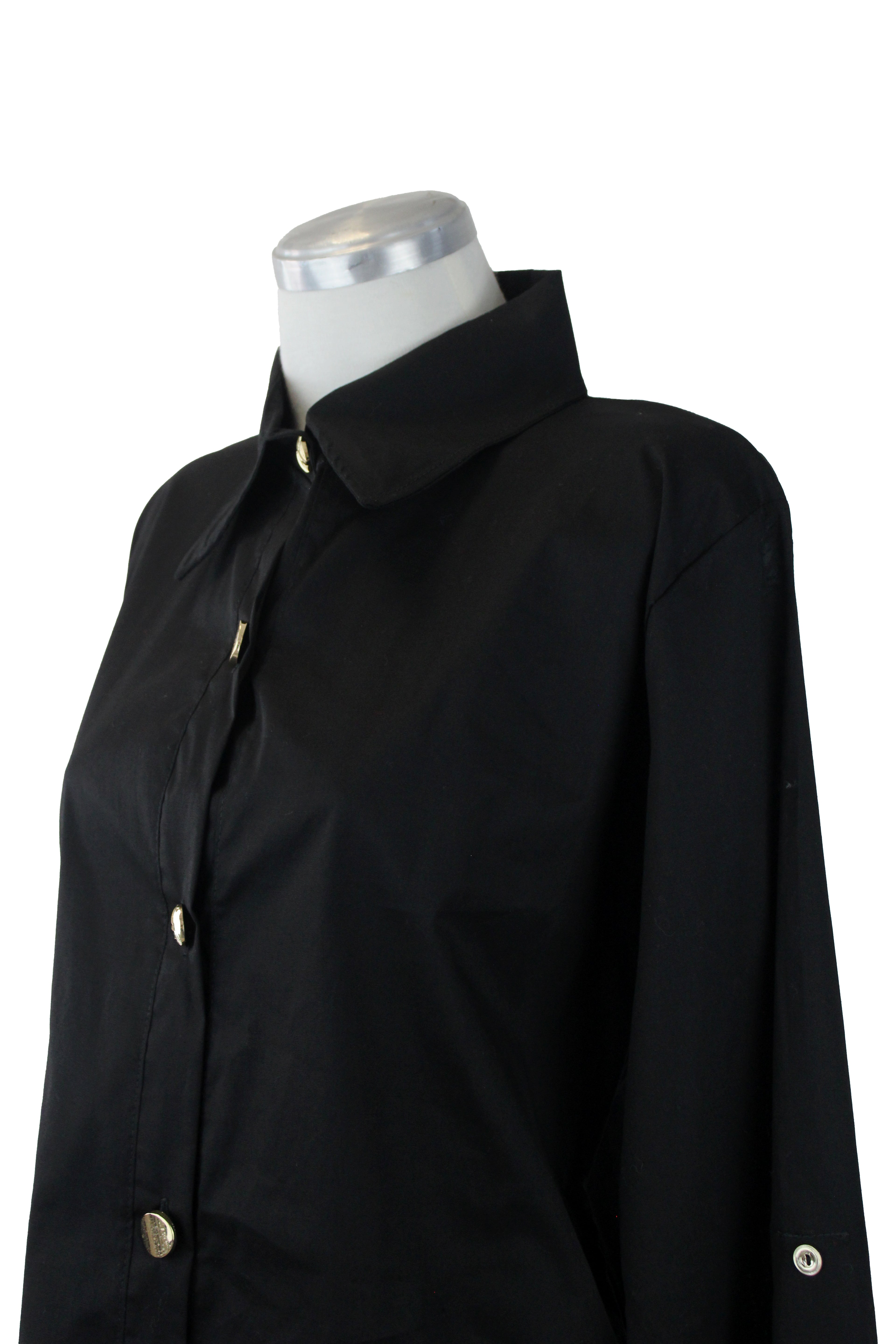 25362 Camisa Corta Cuello Sport Botones Dorados