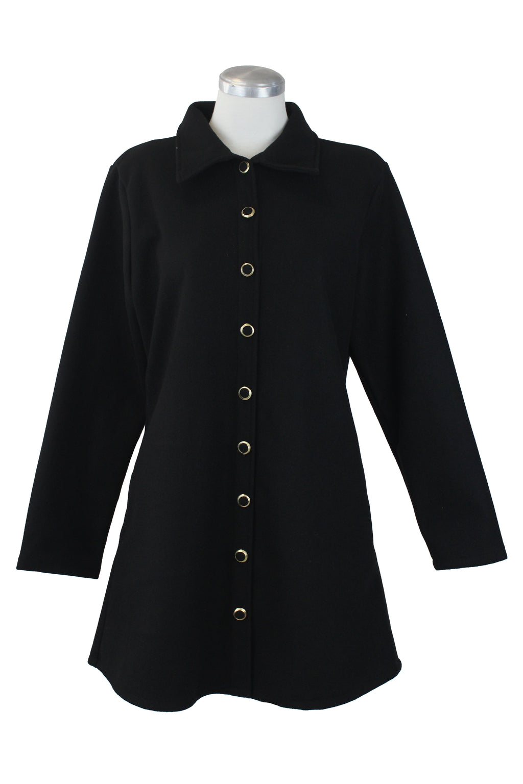 0362 Saco Largo Afelpado con Botones Aforrados