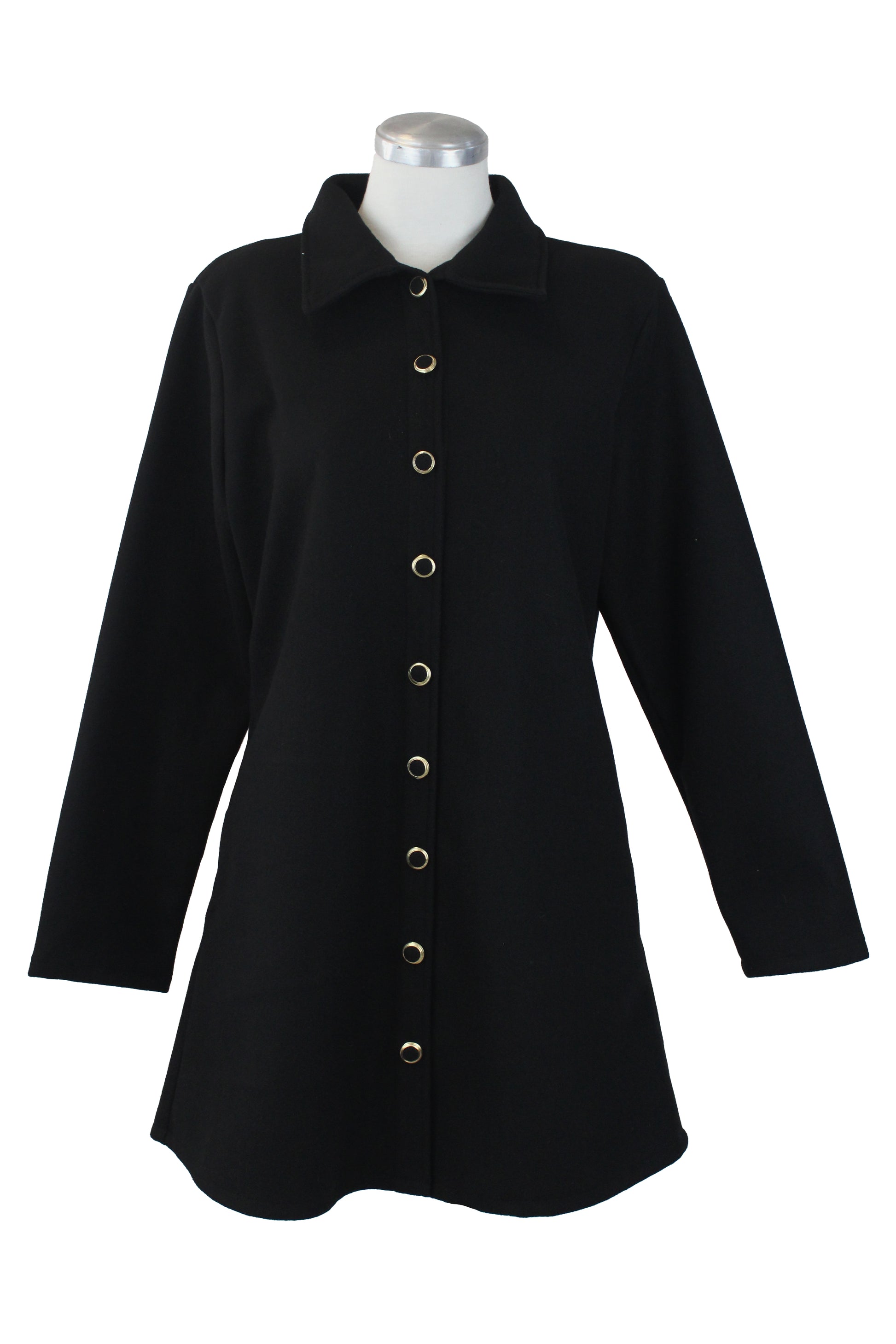 0362 Saco Largo Afelpado con Botones Aforrados