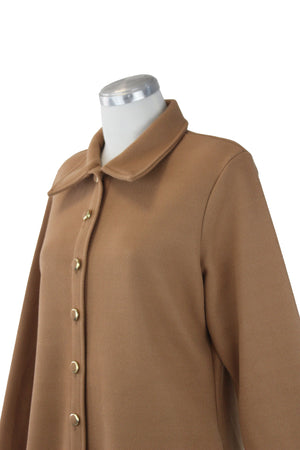 0362 Saco Largo Afelpado con Botones Aforrados