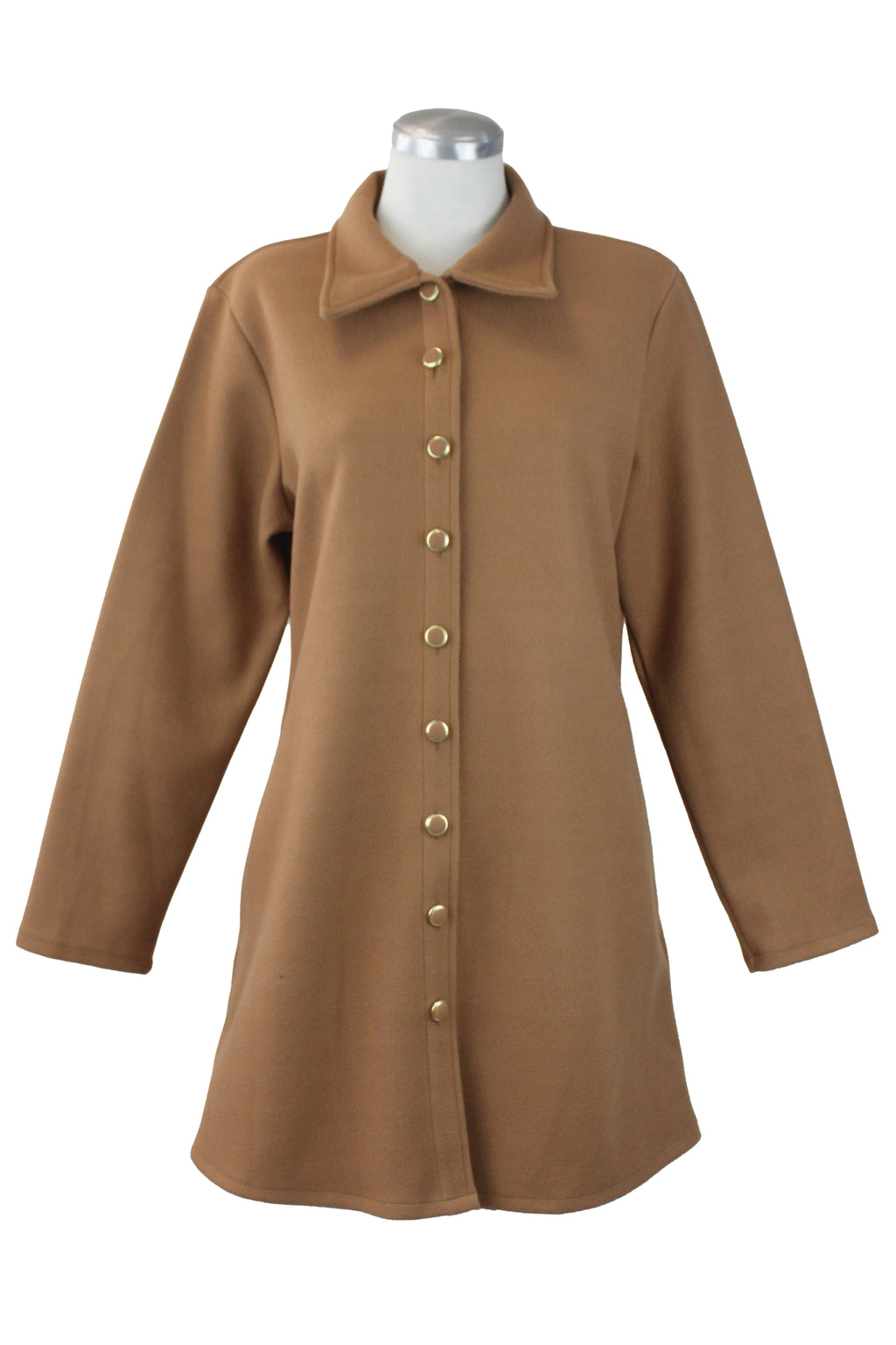 0362 Saco Largo Afelpado con Botones Aforrados