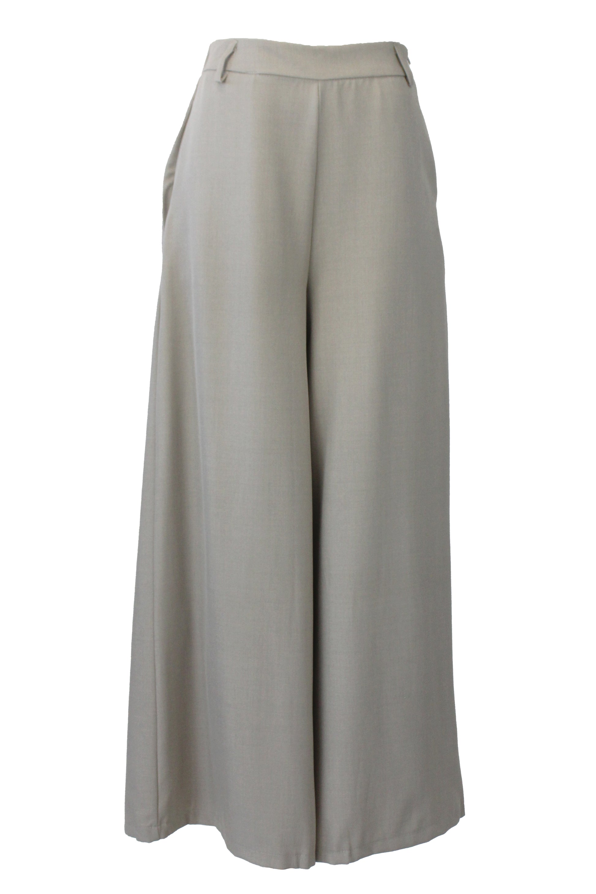 T3429 Pantalón Liso Mitad Pretina Mitad Elástico