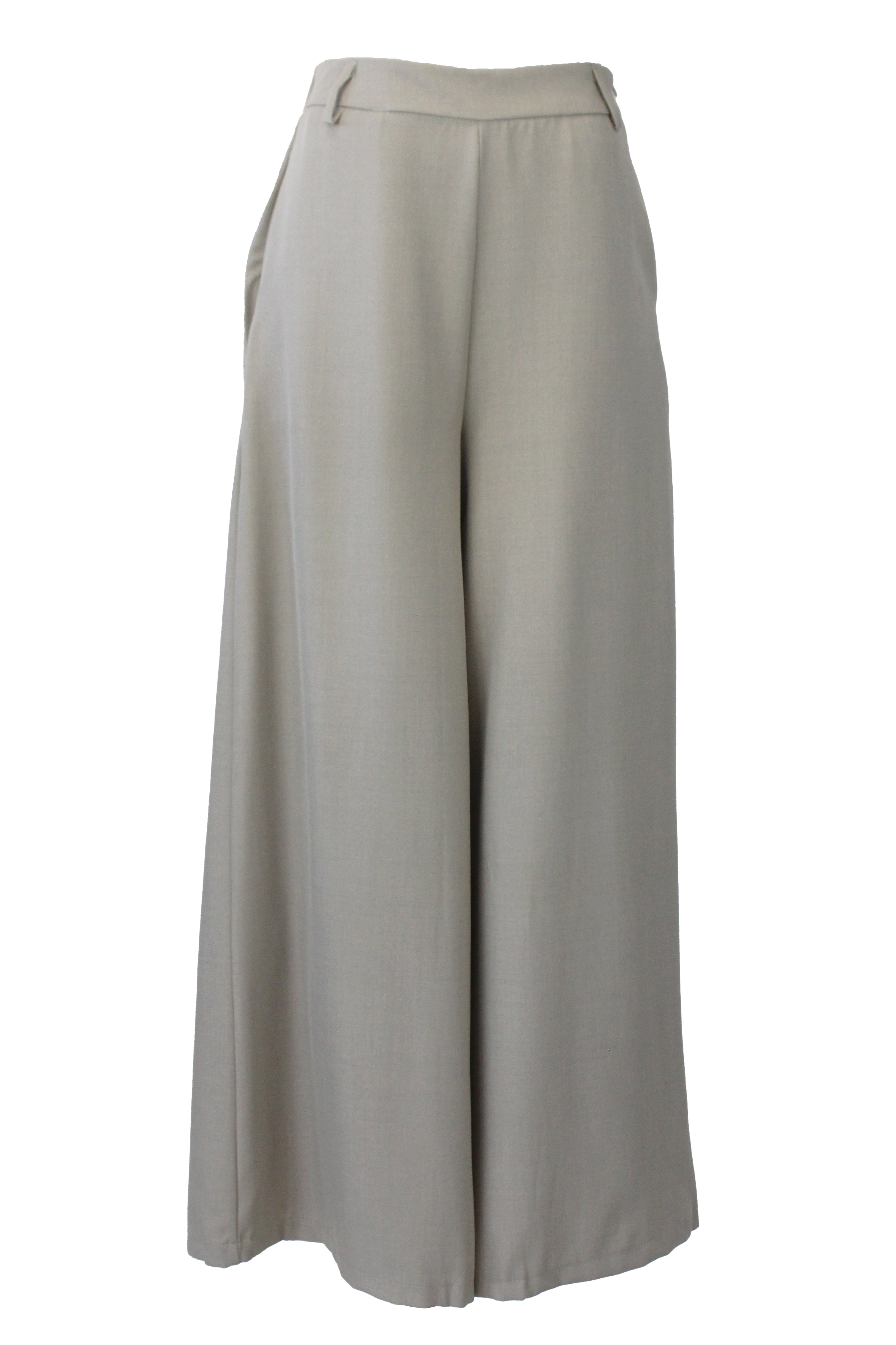 T3429 Pantalón Liso Mitad Pretina Mitad Elástico