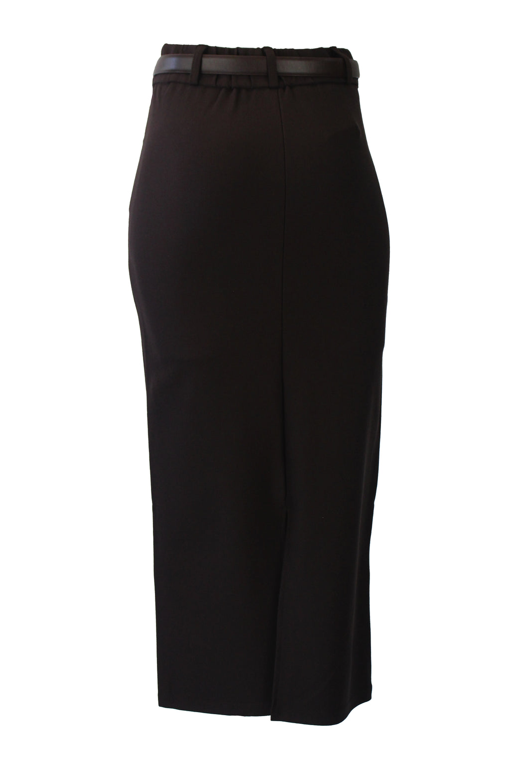 T3040 Falda Lisa con Cinto Hebilla Cuadrada