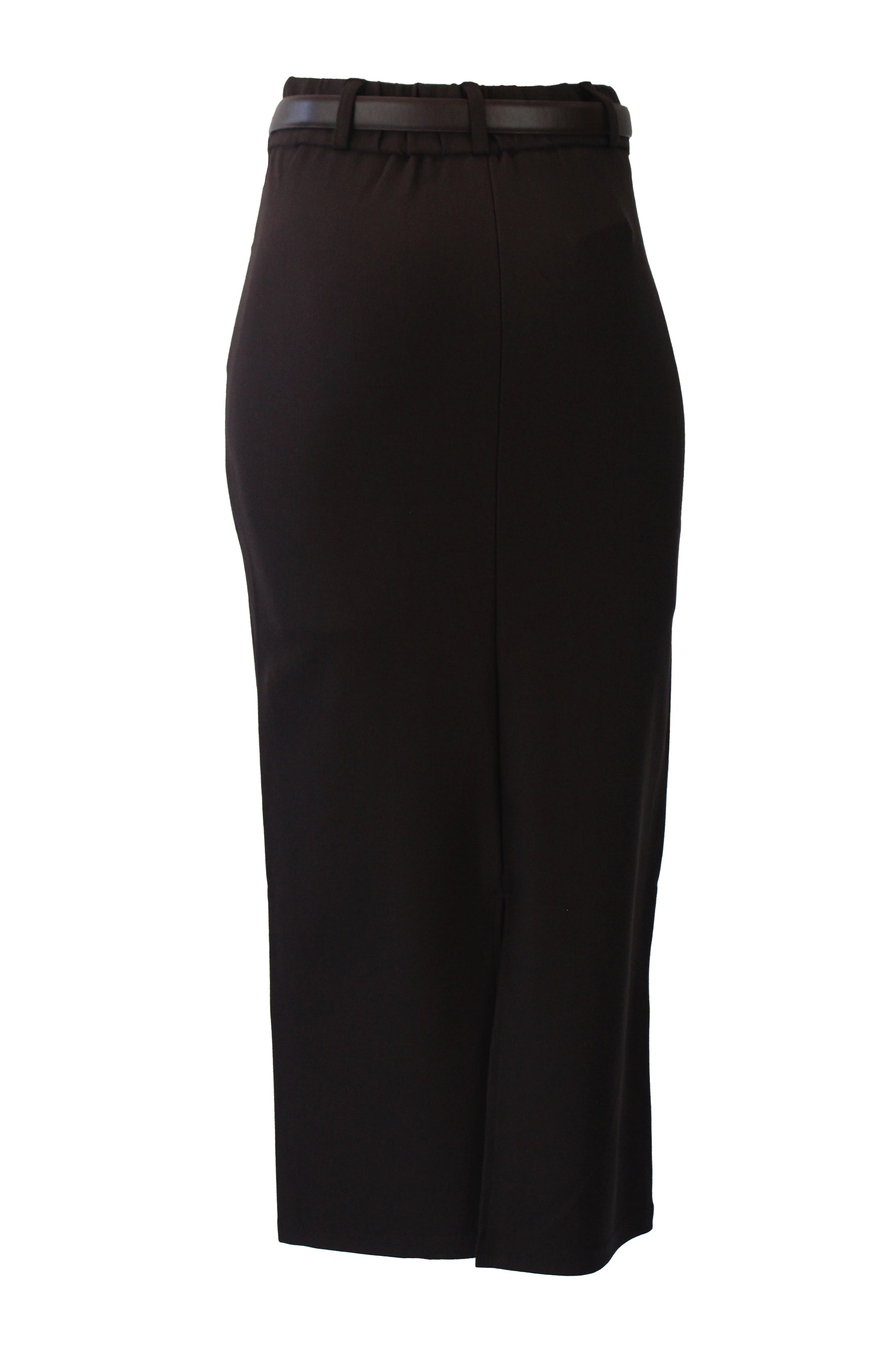 T3040 Falda Lisa con Cinto Hebilla Cuadrada