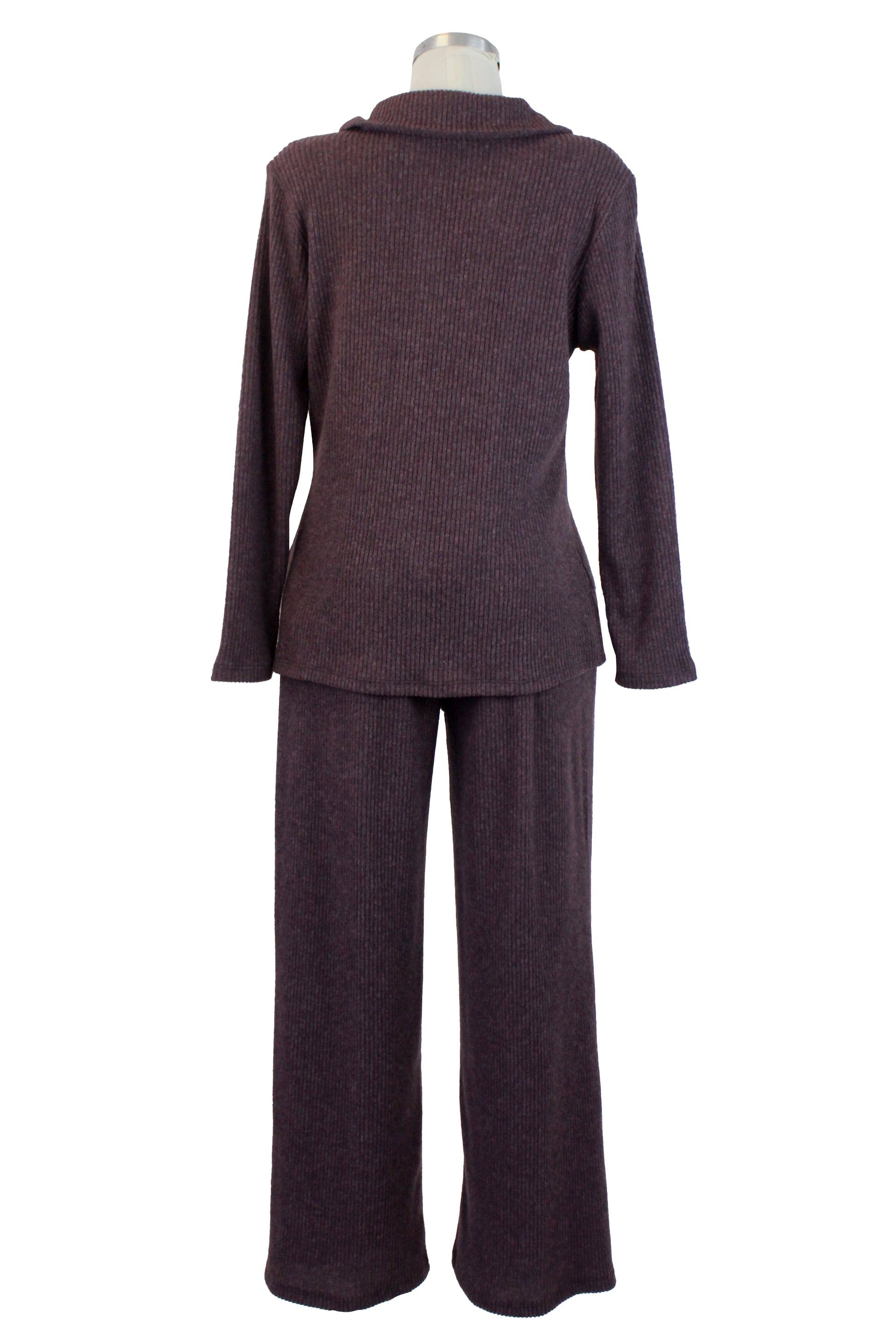 12701 Conjunto Rayado Suéter Cuello Tipo Camisa