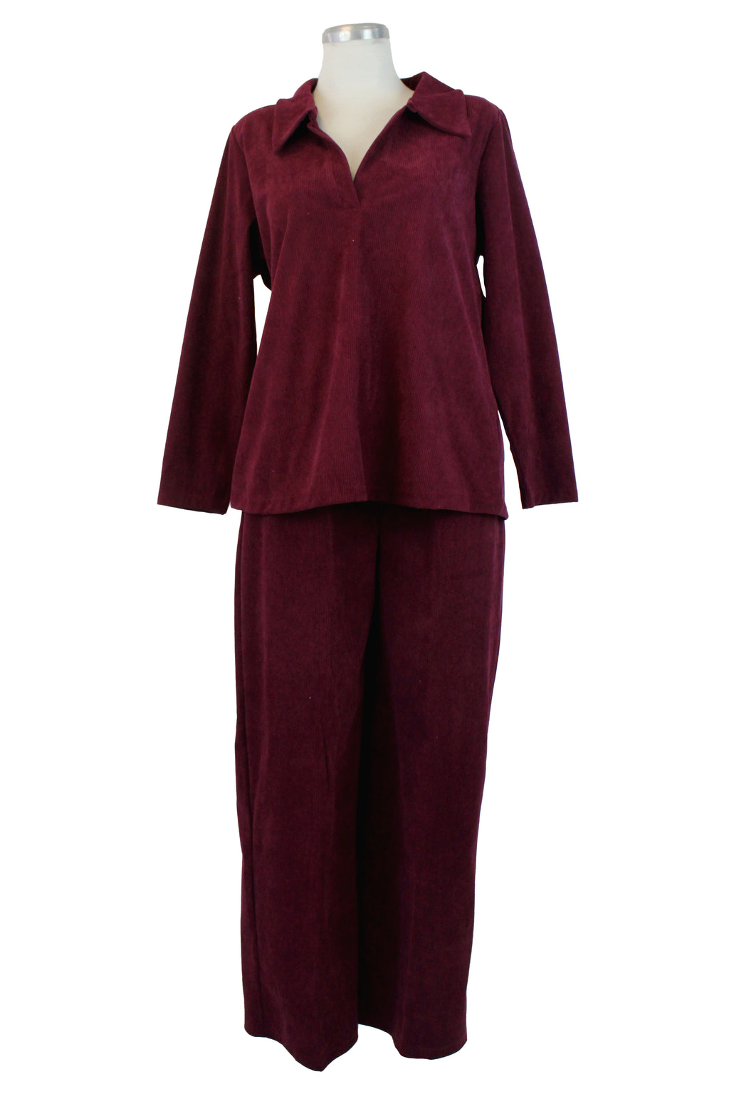 12700 Conjunto Tipo Pana Suéter Cuello V Camisa