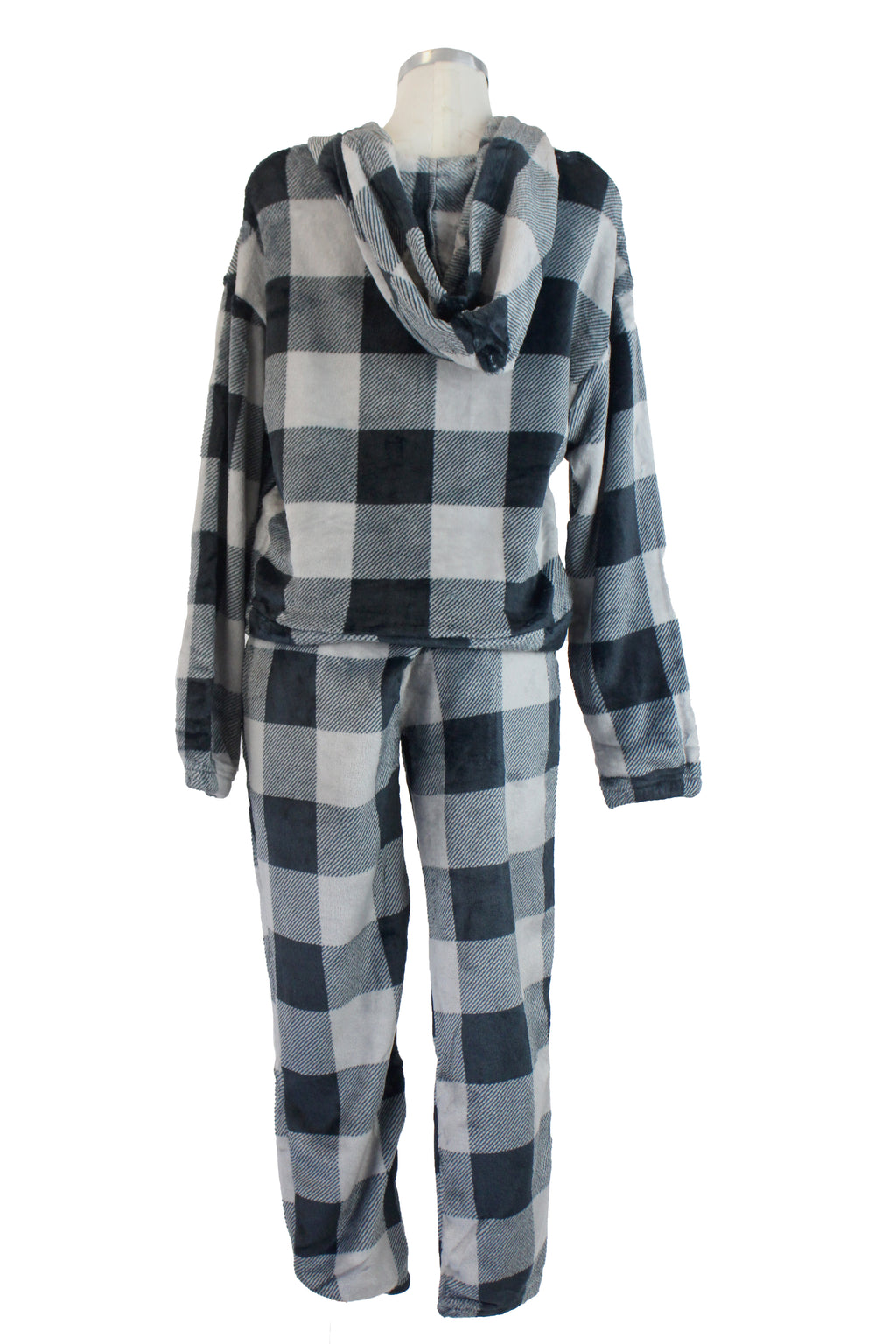 SET4302 Conjunto Apelpado a Cuadros Chamarra con Zipper