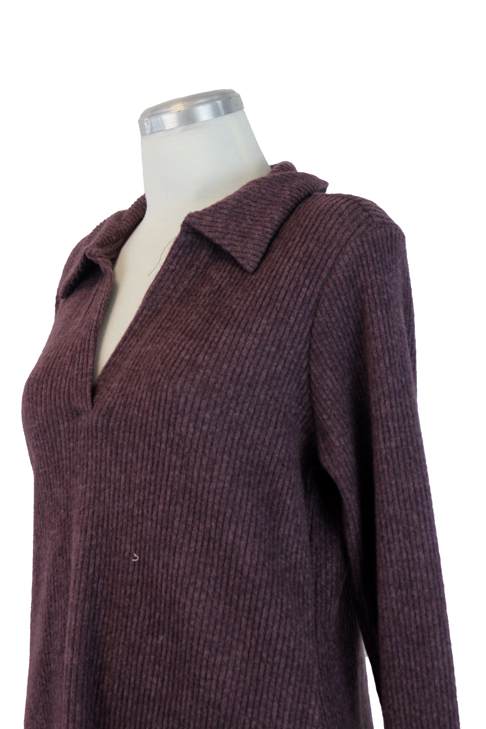 12701 Conjunto Rayado Suéter Cuello Tipo Camisa