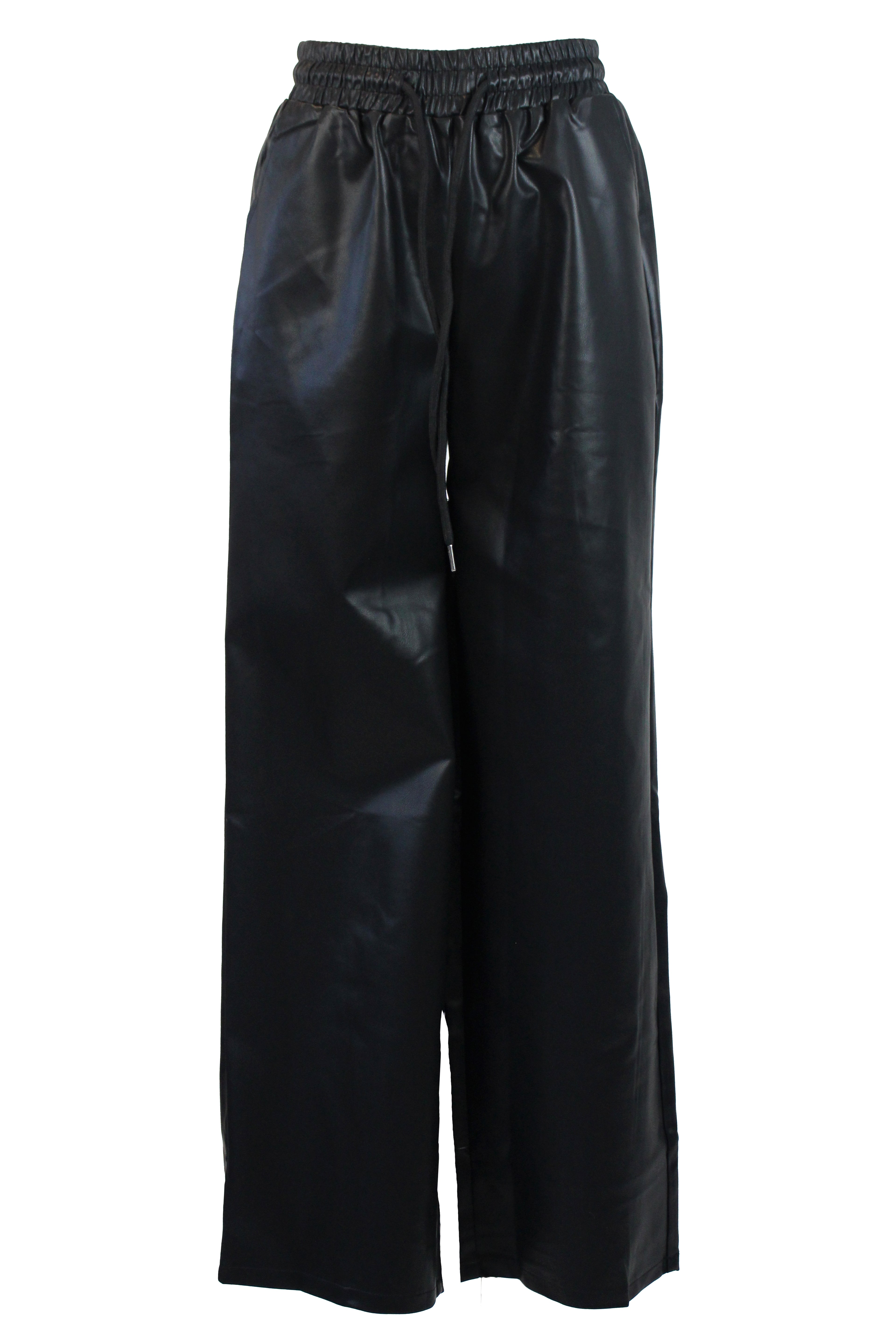 PS969 Pantalón Vinipiel Pierna Recta con Elástico