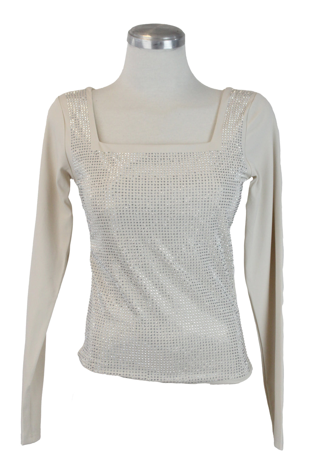 DS3182 Blusa Tipo Licra con Brillos Manga Larga