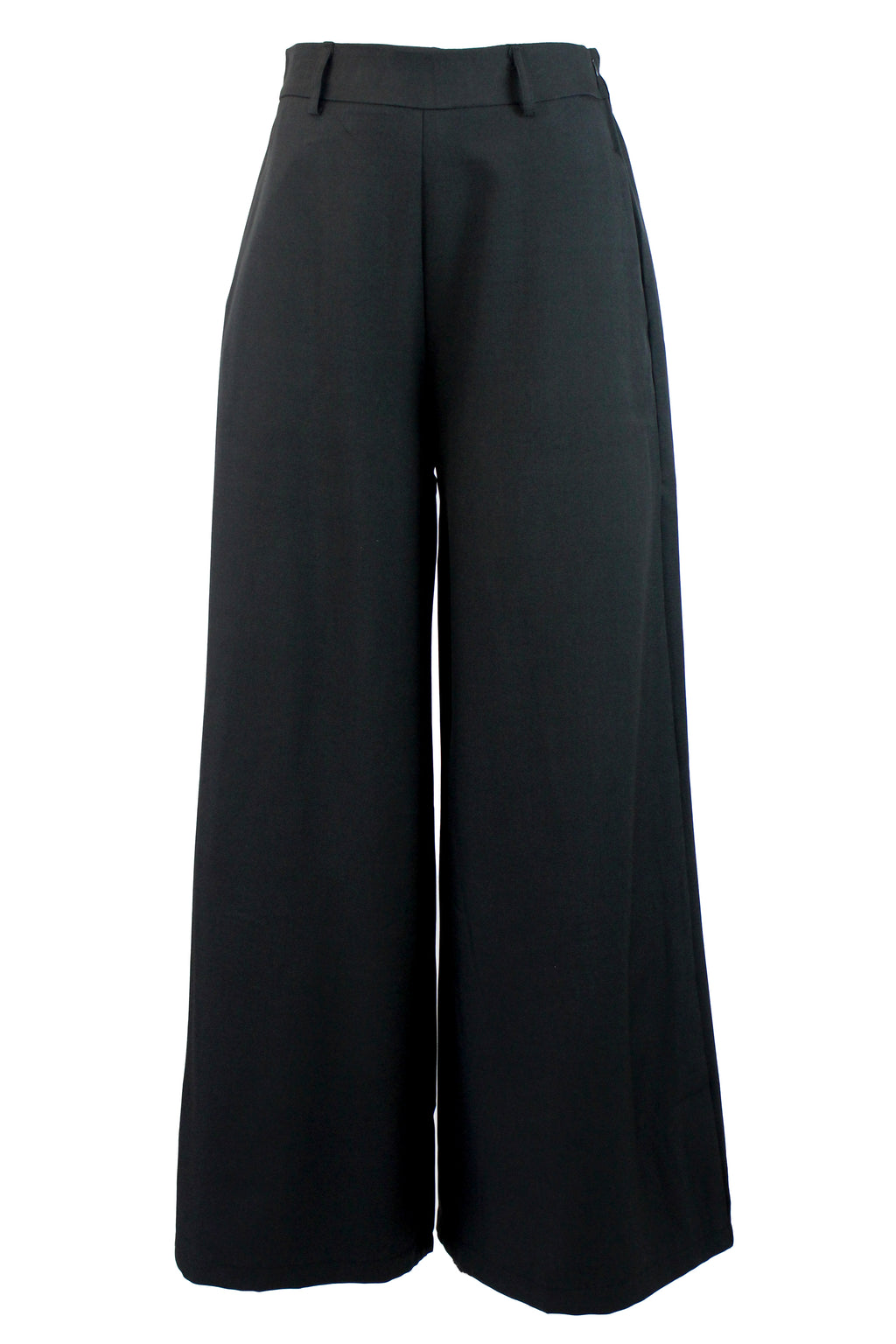 T3428 Pantalón Pierna Ancha Mitad Pretina Mitad Elástico